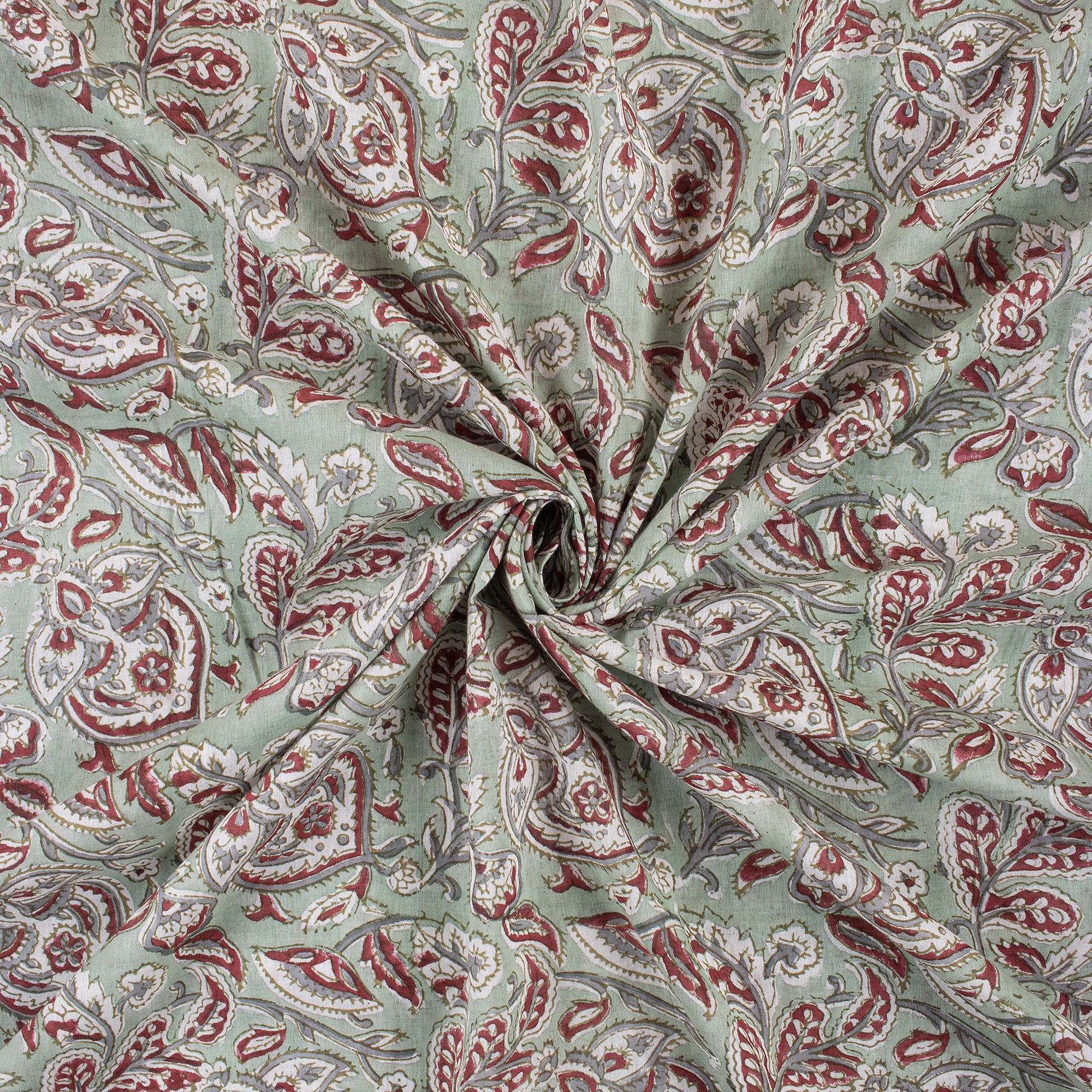 Premium Quality Floral Hand Block Printed Dress Making Fabric