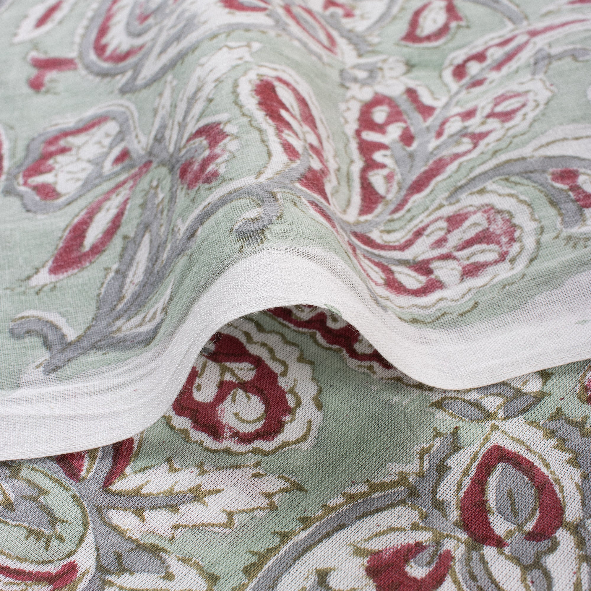 Premium Quality Floral Hand Block Printed Dress Making Fabric