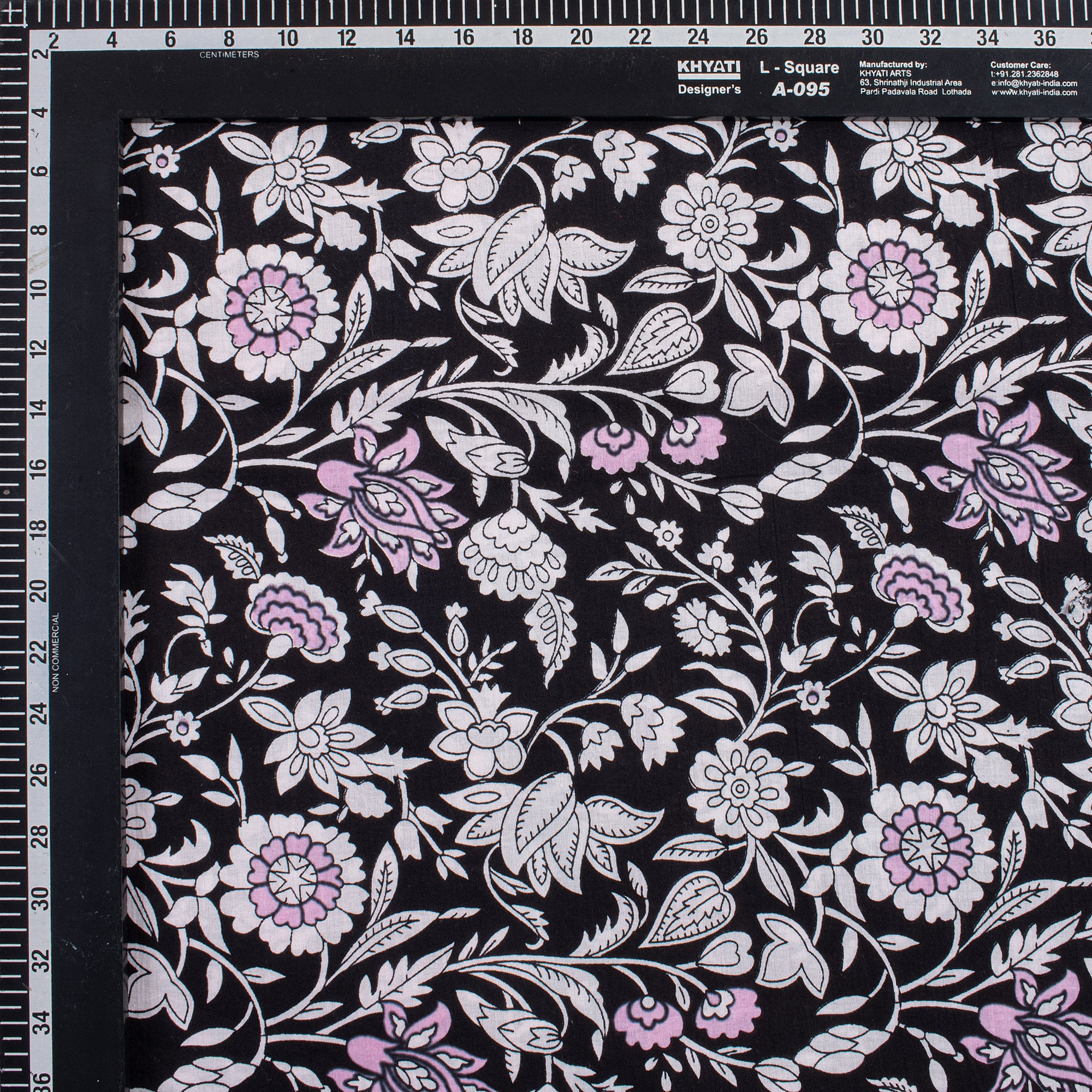 Indian Floral Hand Printed Cotton Fabric for Dress