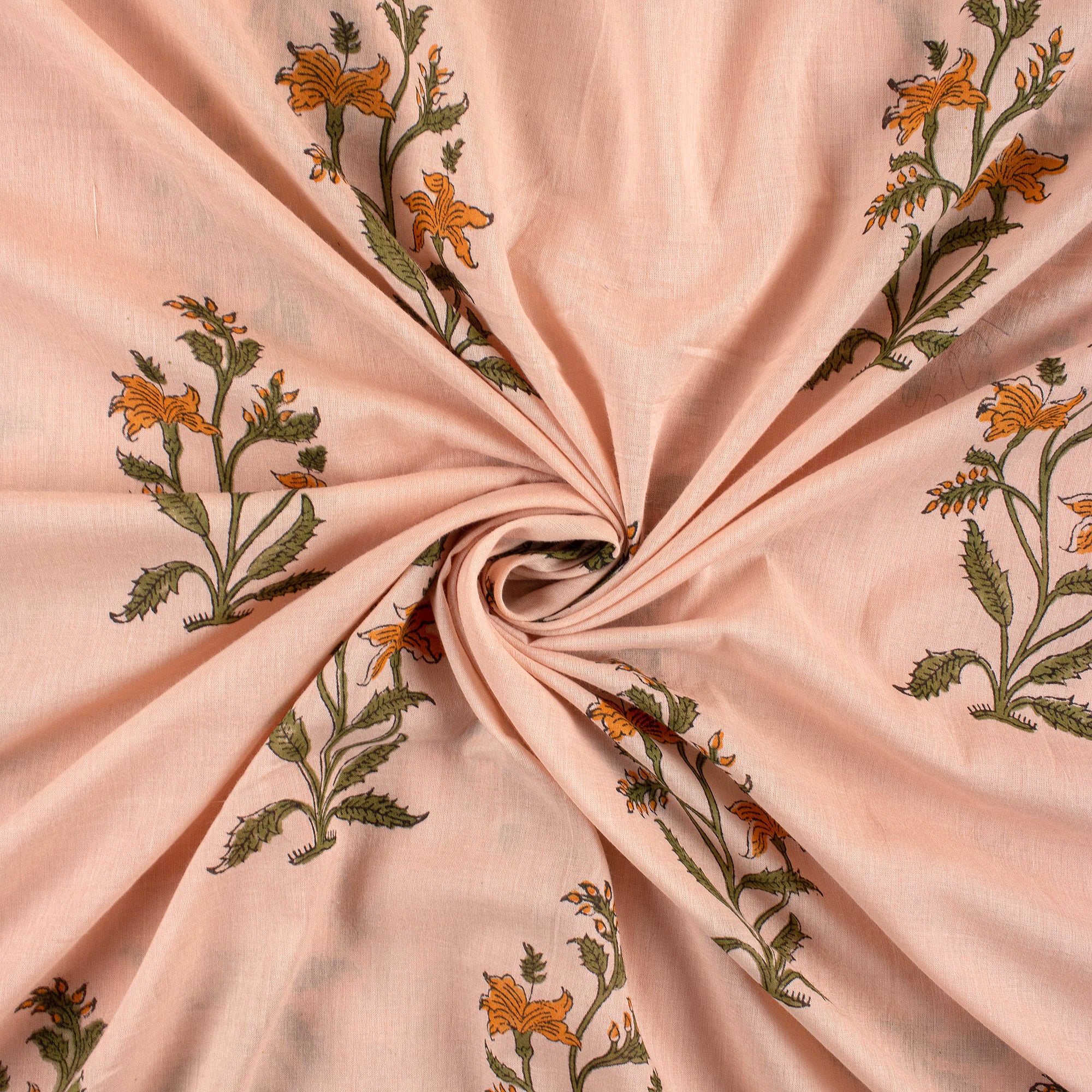 Pure Cotton Hand Block boota Printed Indian Fabric