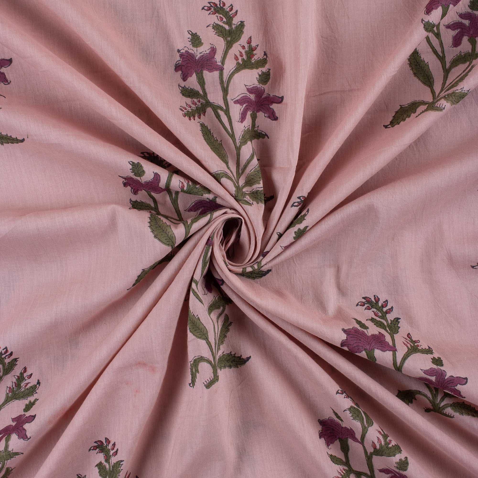 Best Hand Block Printed Red Floral Fabric for Dress