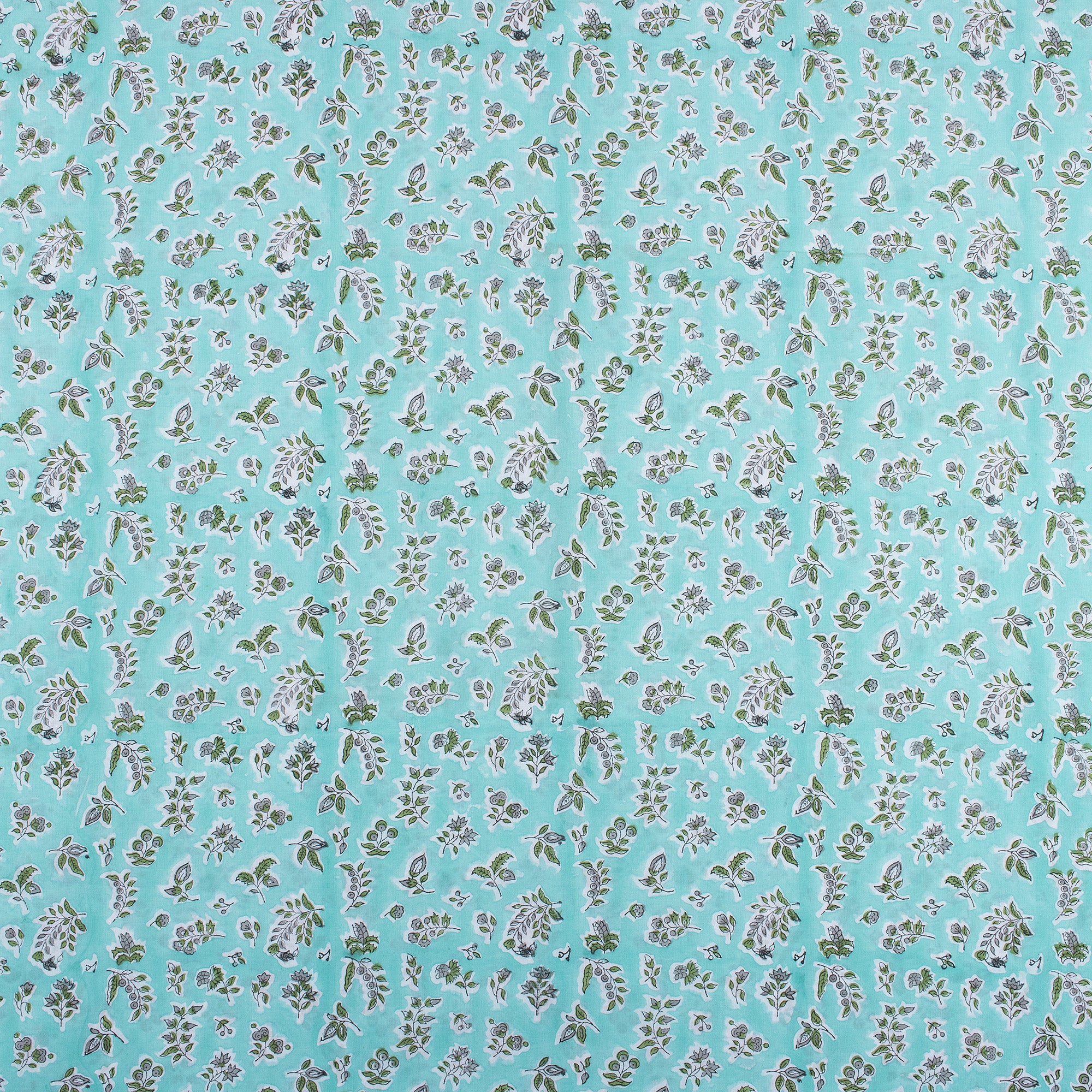 Leaf Indian Hand Block Printed Fabric by Yard