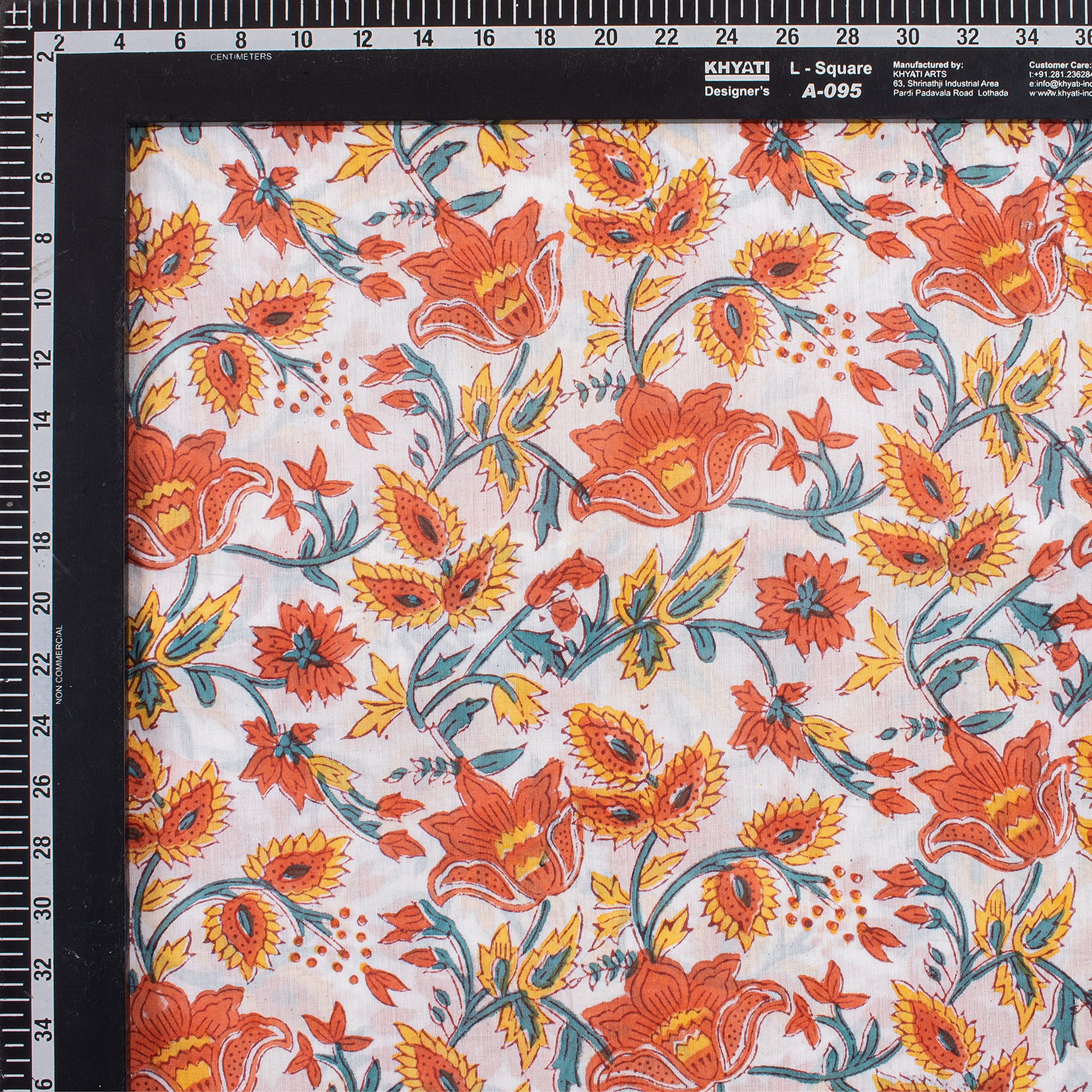 Premium Floral Hand Block Printed Pure Cotton Fabric