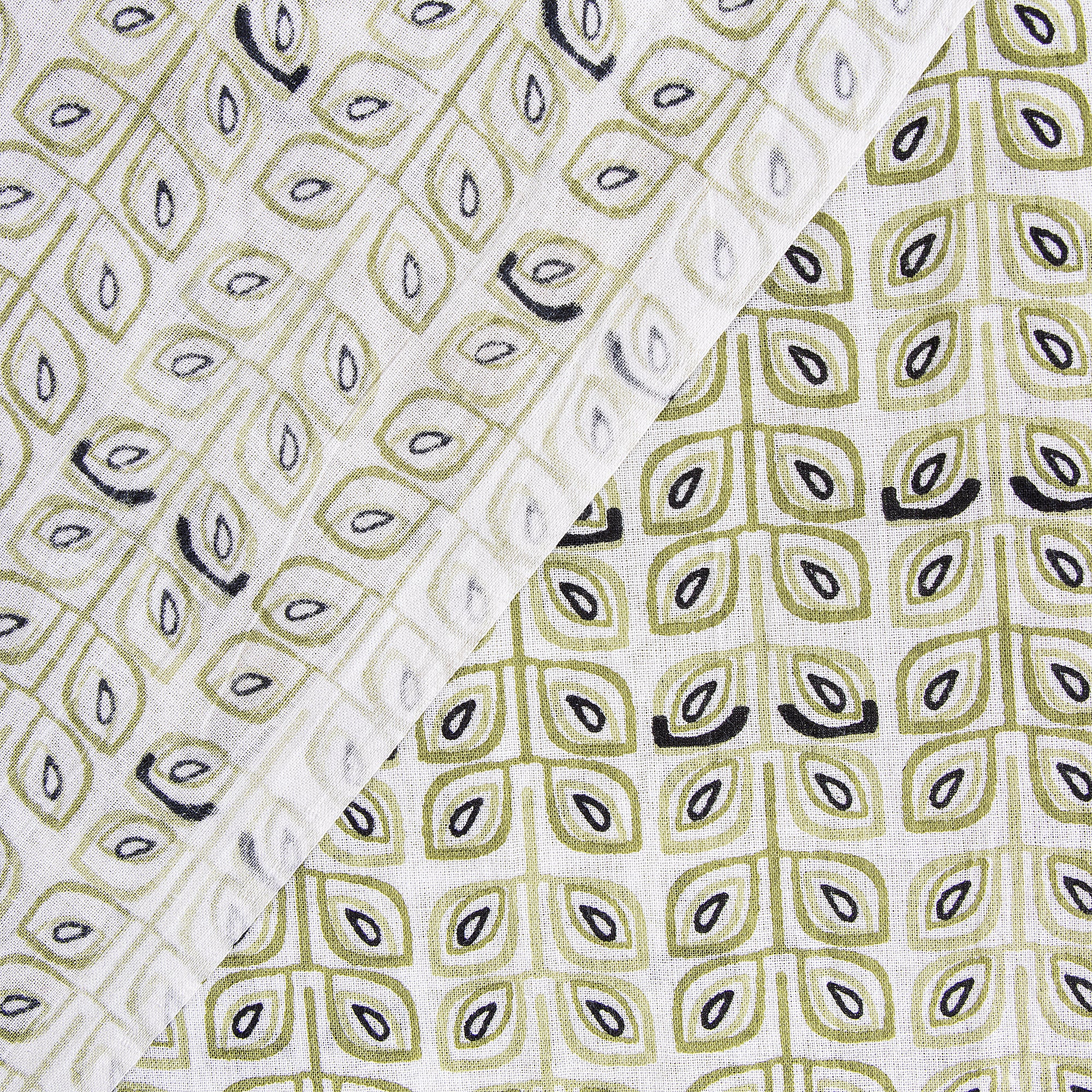 Multicolor Leaf Print Pure Cotton Jaipuri Fabric