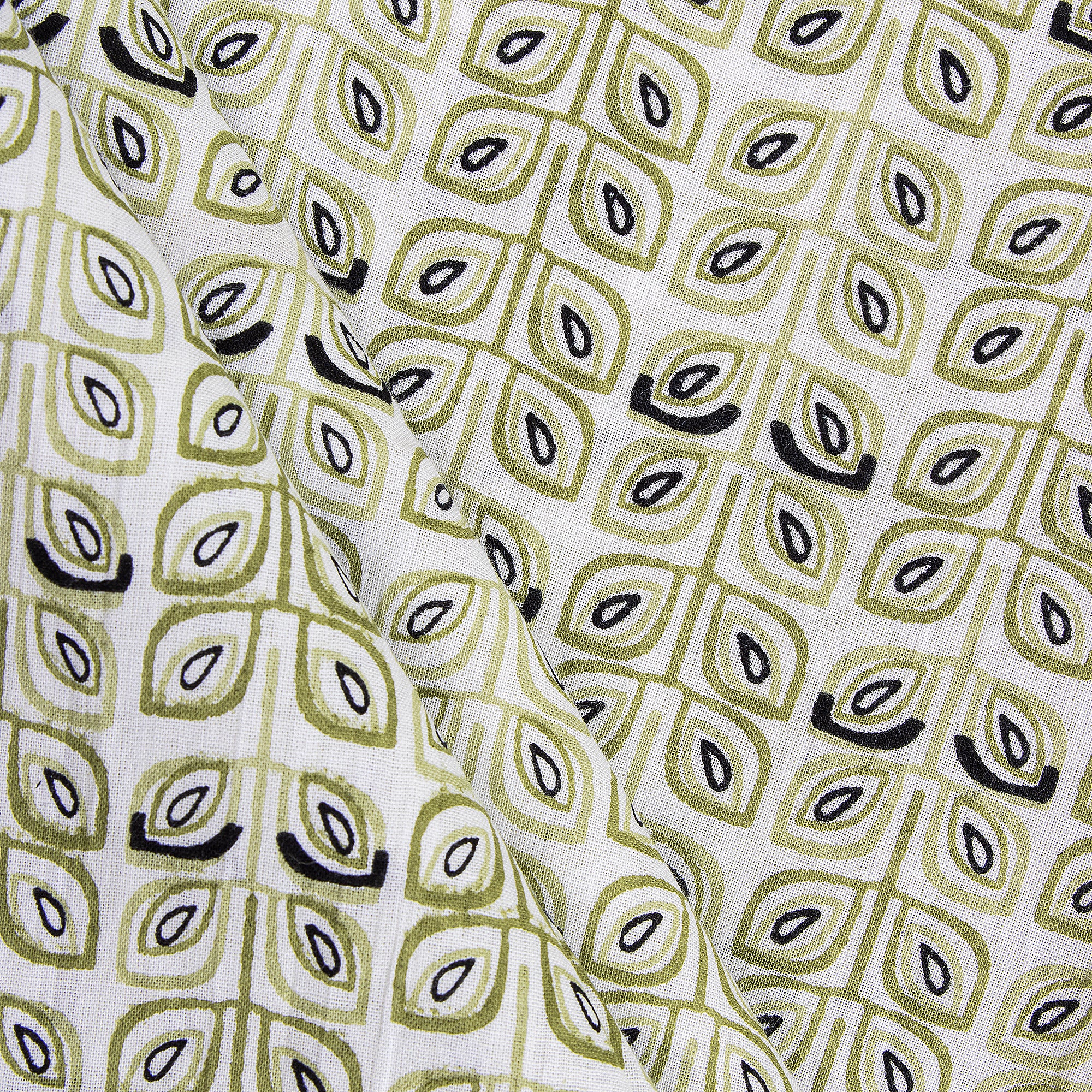 Multicolor Leaf Print Pure Cotton Jaipuri Fabric