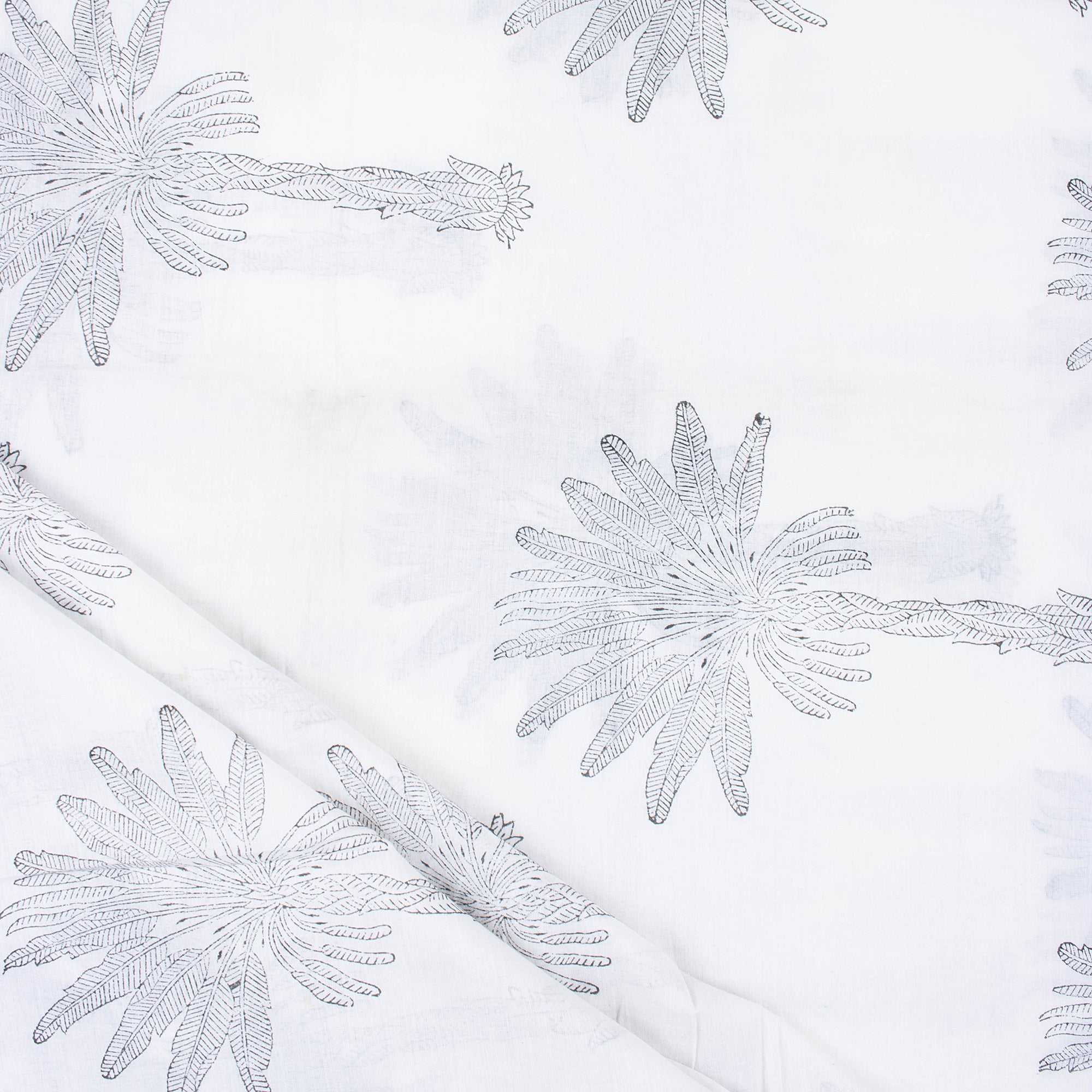 Organic Cotton Fabric Natural Date Palm Printed