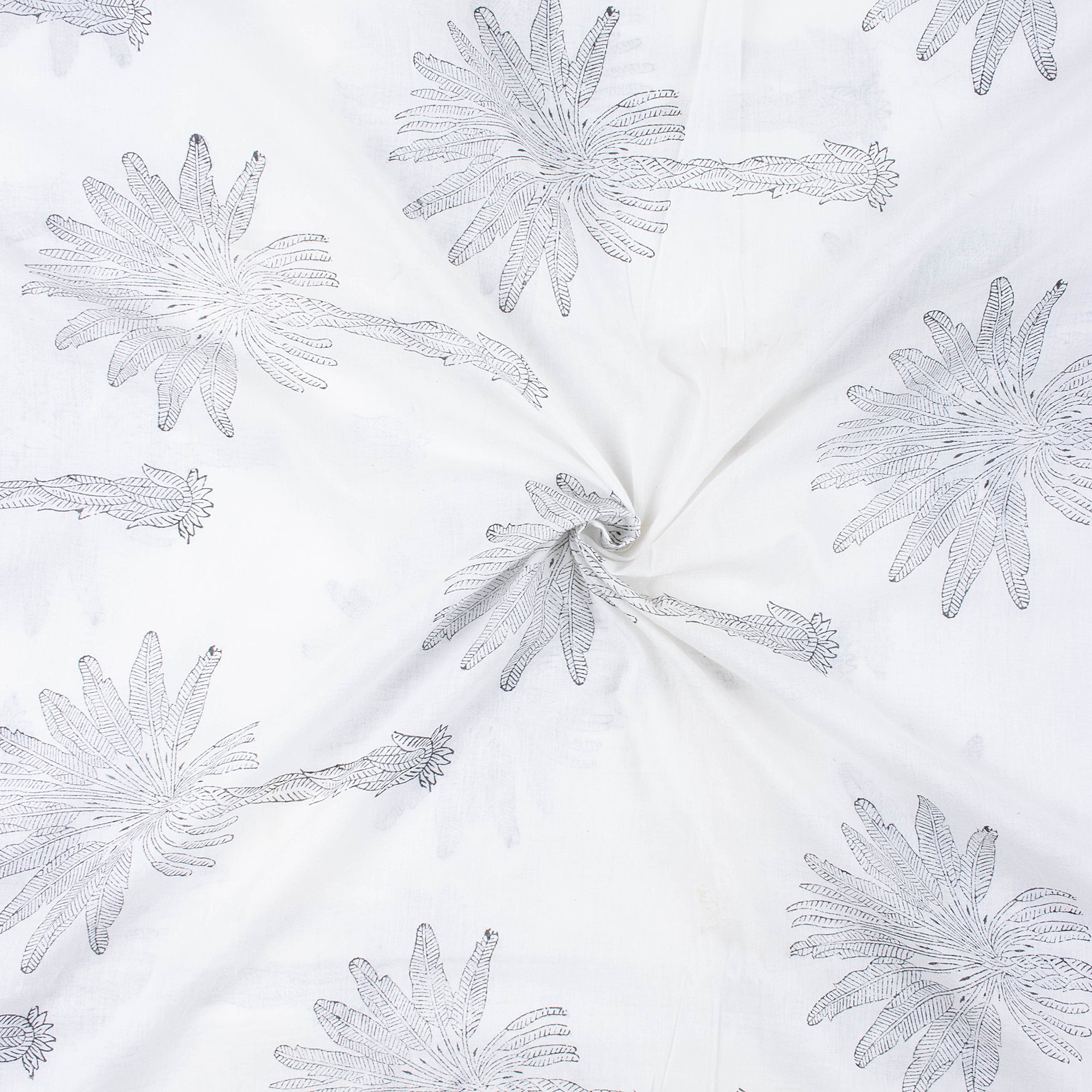 Organic Cotton Fabric Natural Date Palm Printed