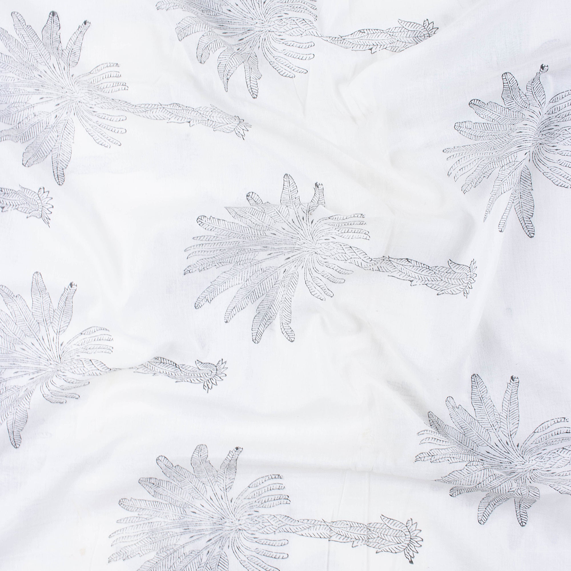 Organic Cotton Fabric Natural Date Palm Printed