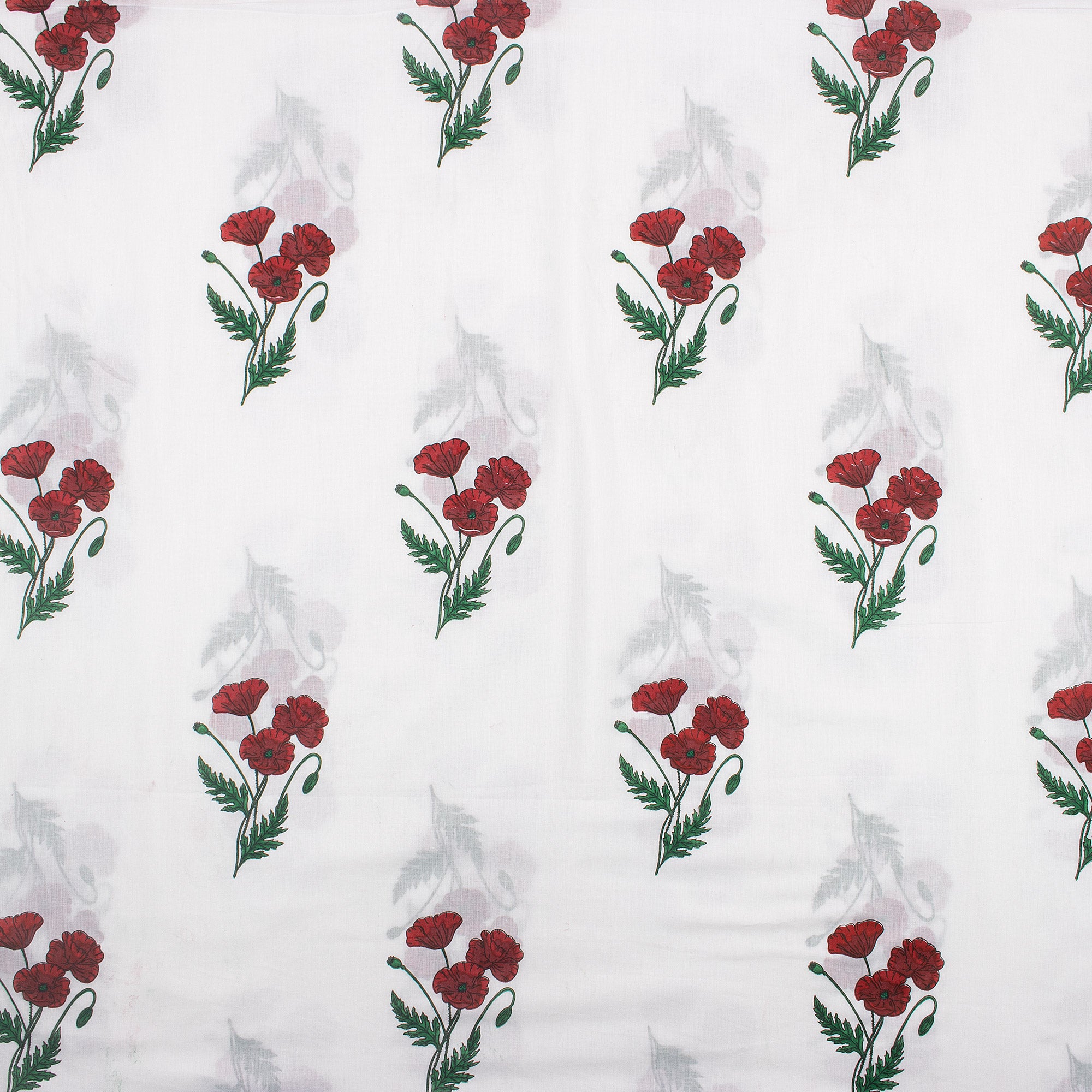 Organic Cotton Floral Hand Block Printed Fabric