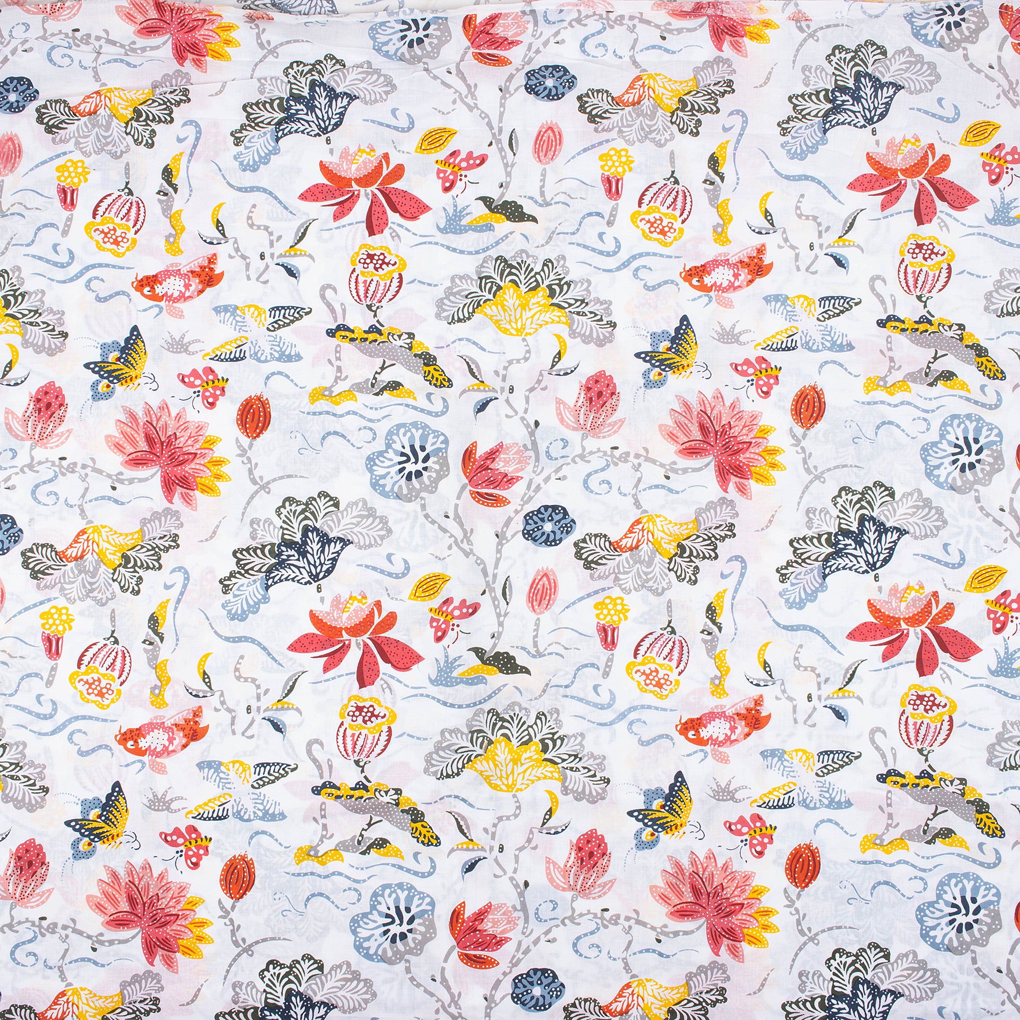 Multicolor Floral Rajasthani Print Fabric