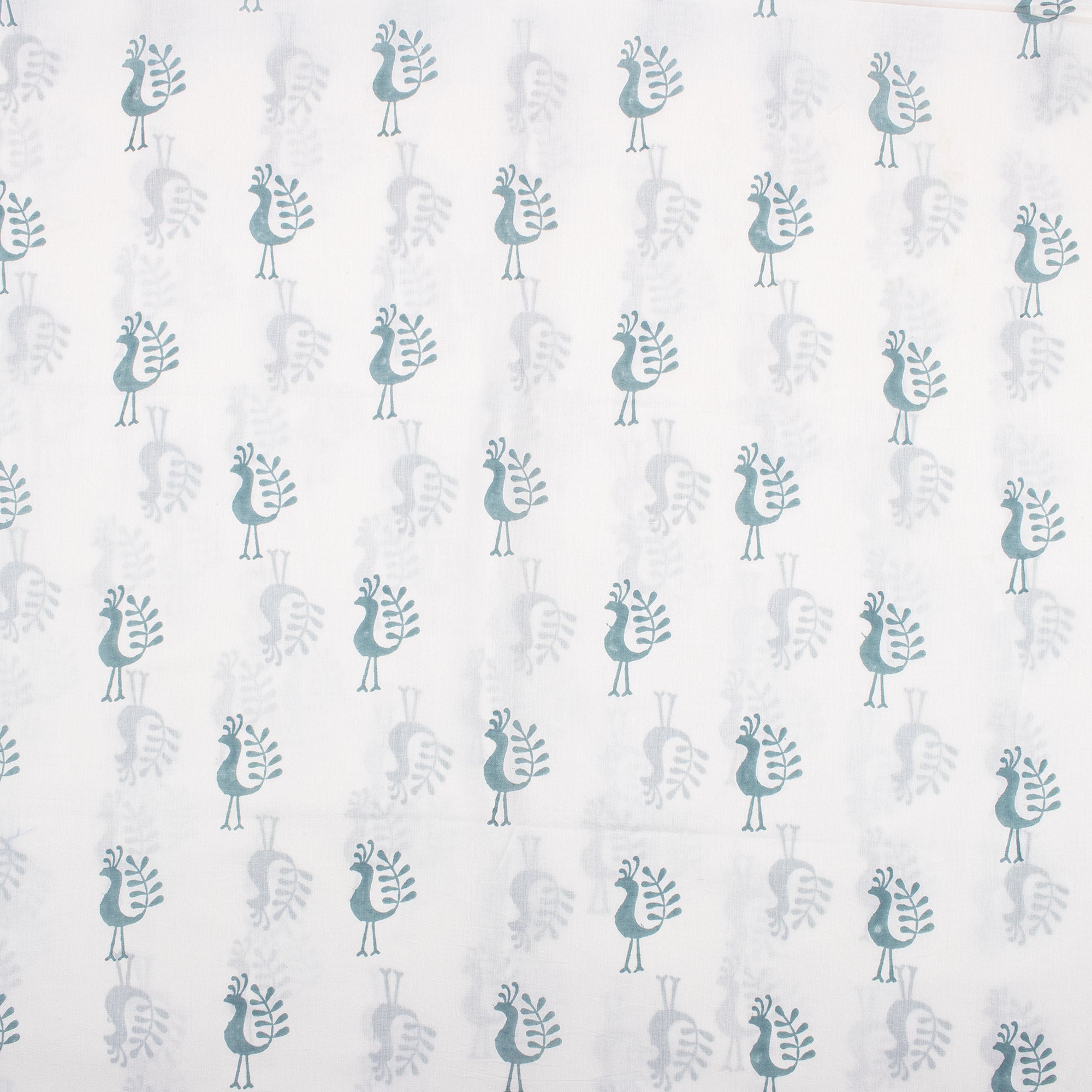 Blue Peacock Handmade Cotton Fabric