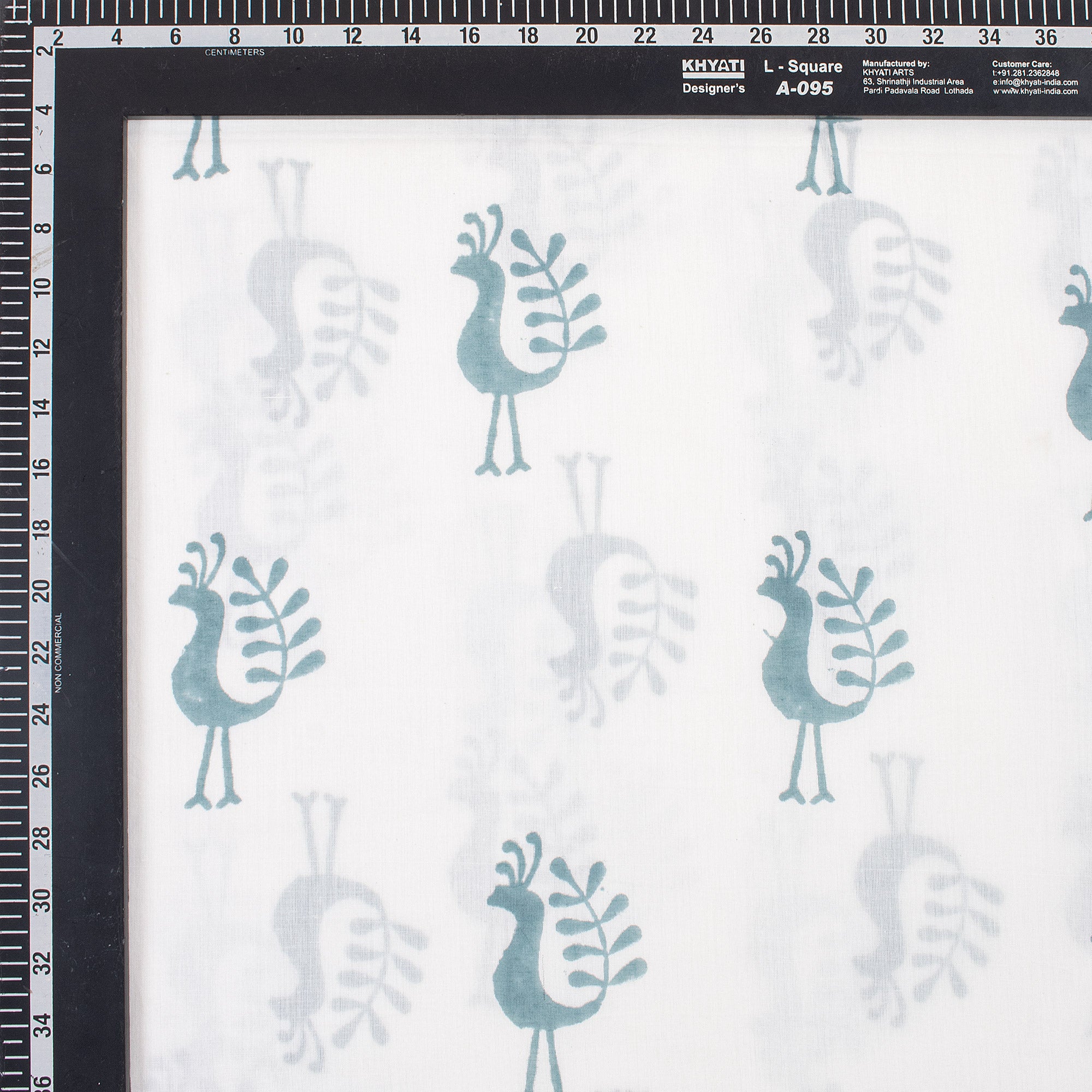 Blue Peacock Handmade Cotton Fabric