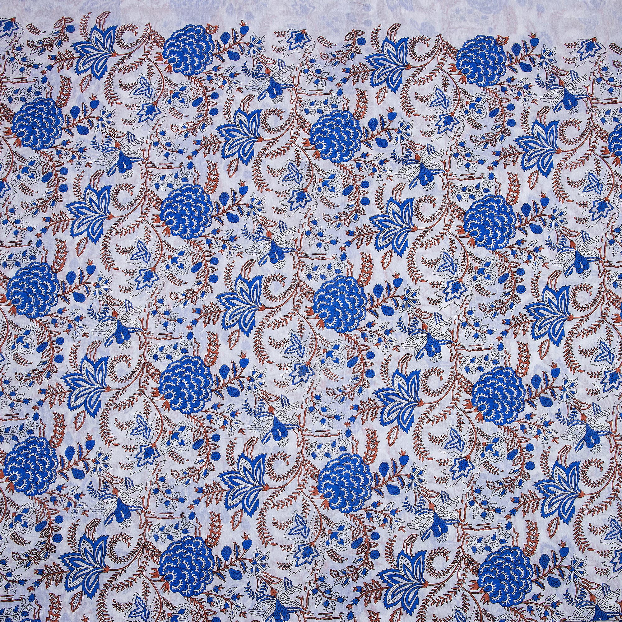 Multicolor Floral Block Print Fabric Design