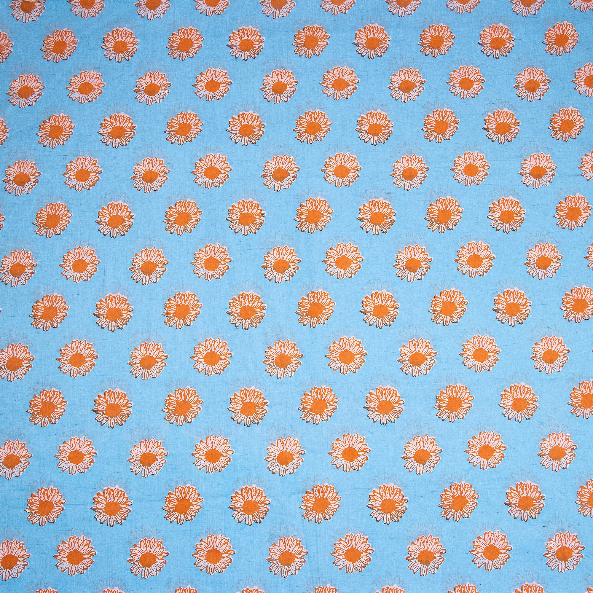 Pink Sun Flower Jaipur Block Print Fabric