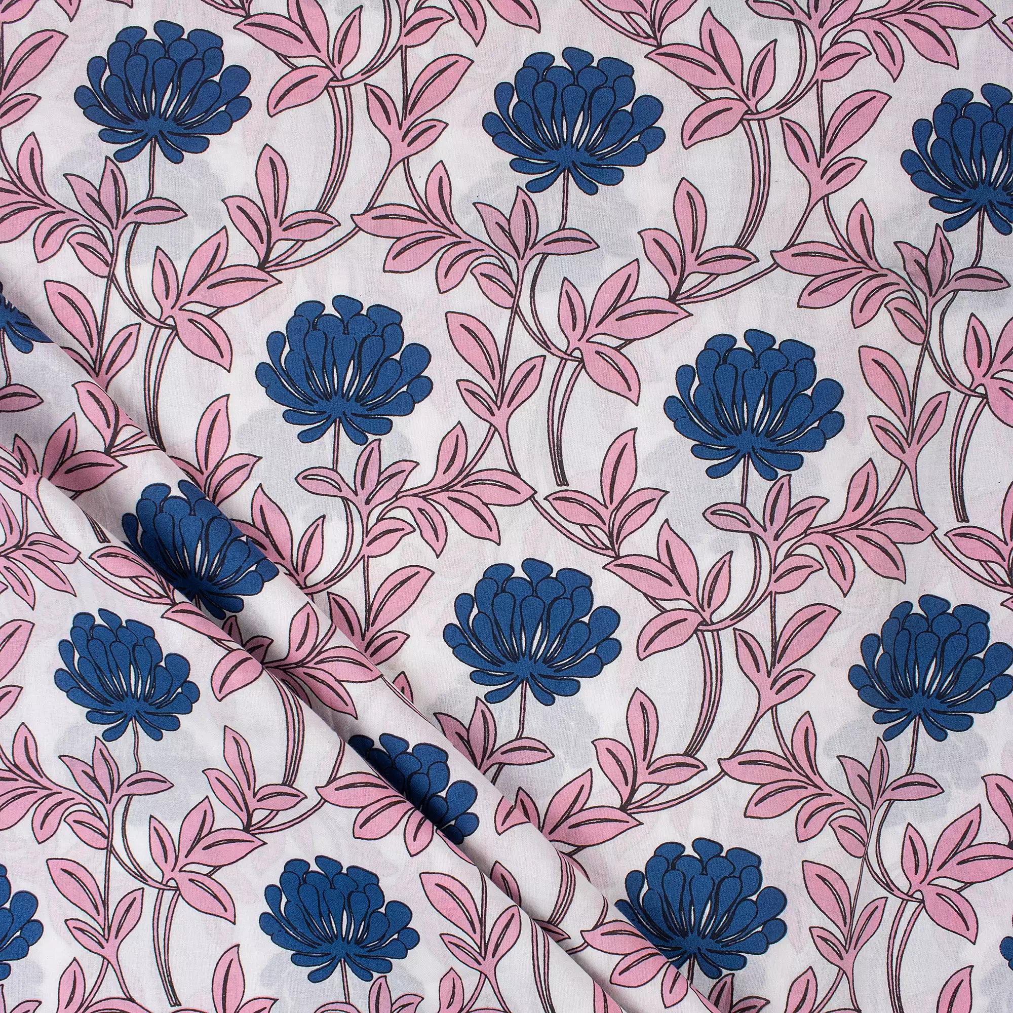 Premium Floral Quality Hand Block Printed Fabric