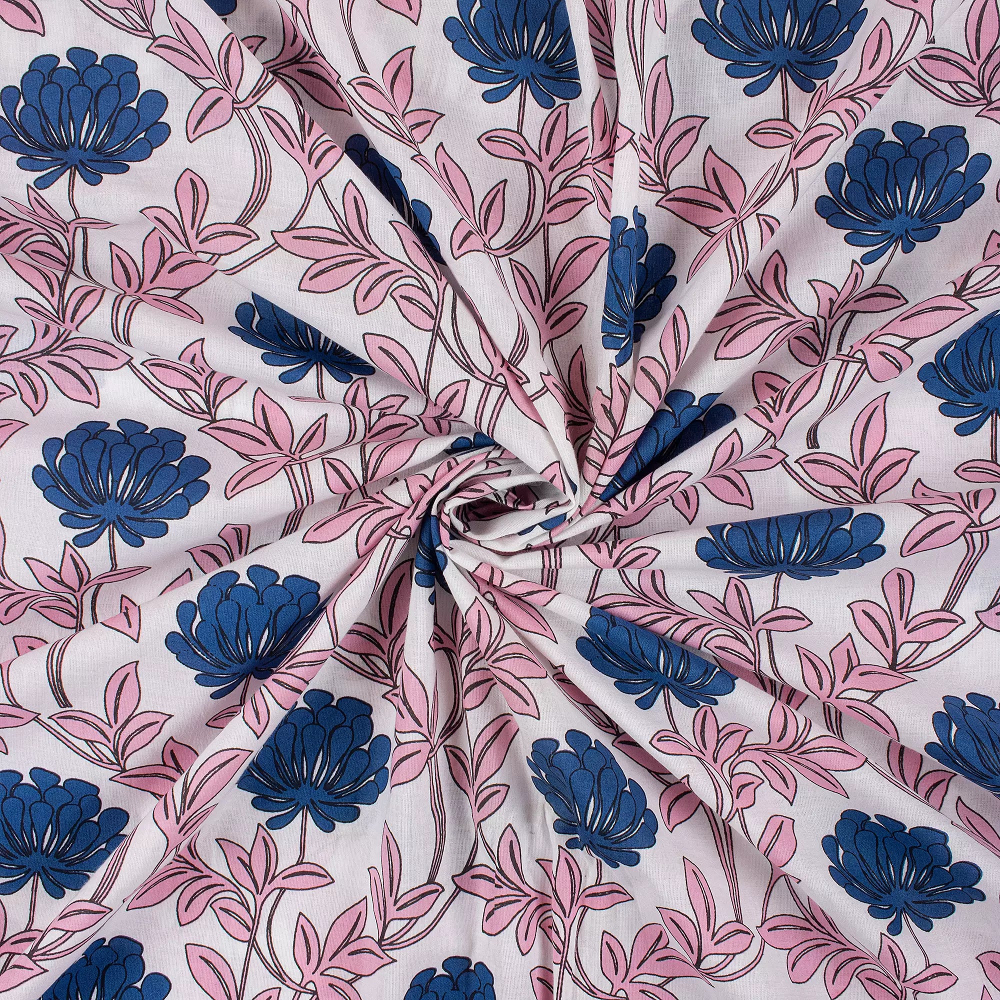 Premium Floral Quality Hand Block Printed Fabric