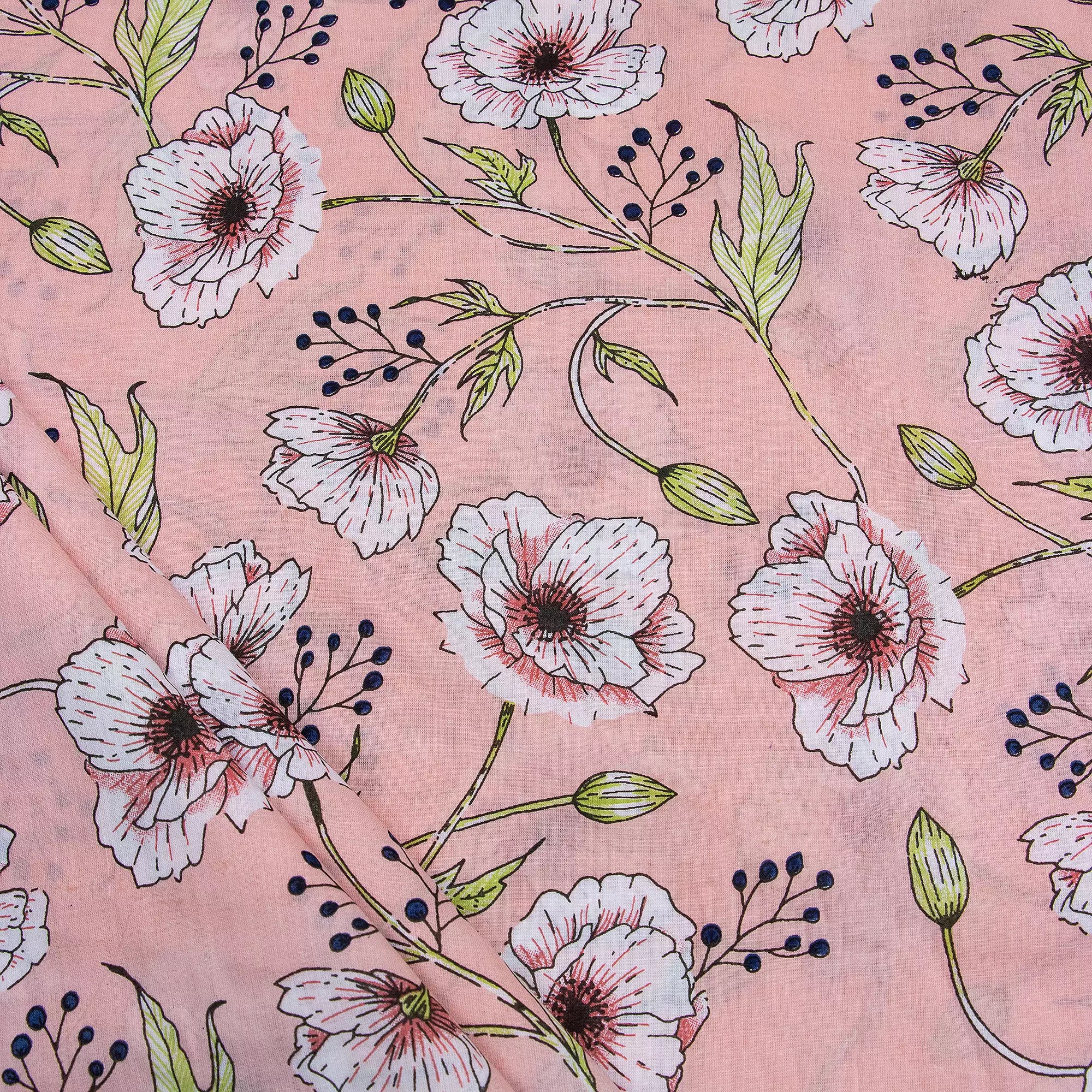 Beautiful Hand Block Printed Pure Cotton Fabric
