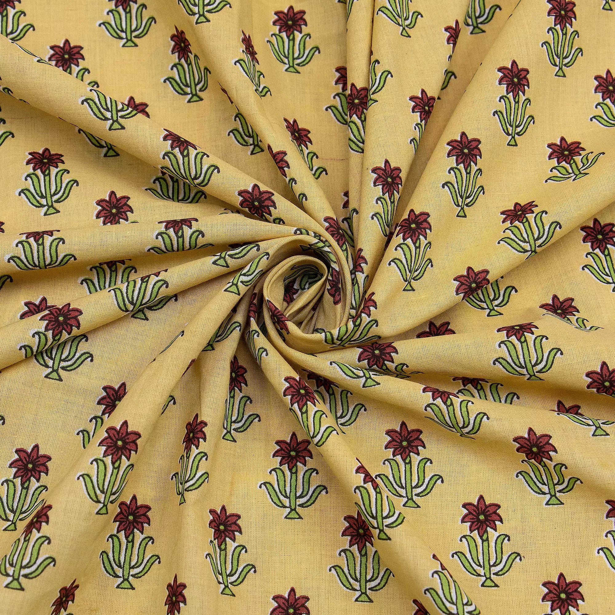 Soft Indian Hand Block Printed Cotton Fabric