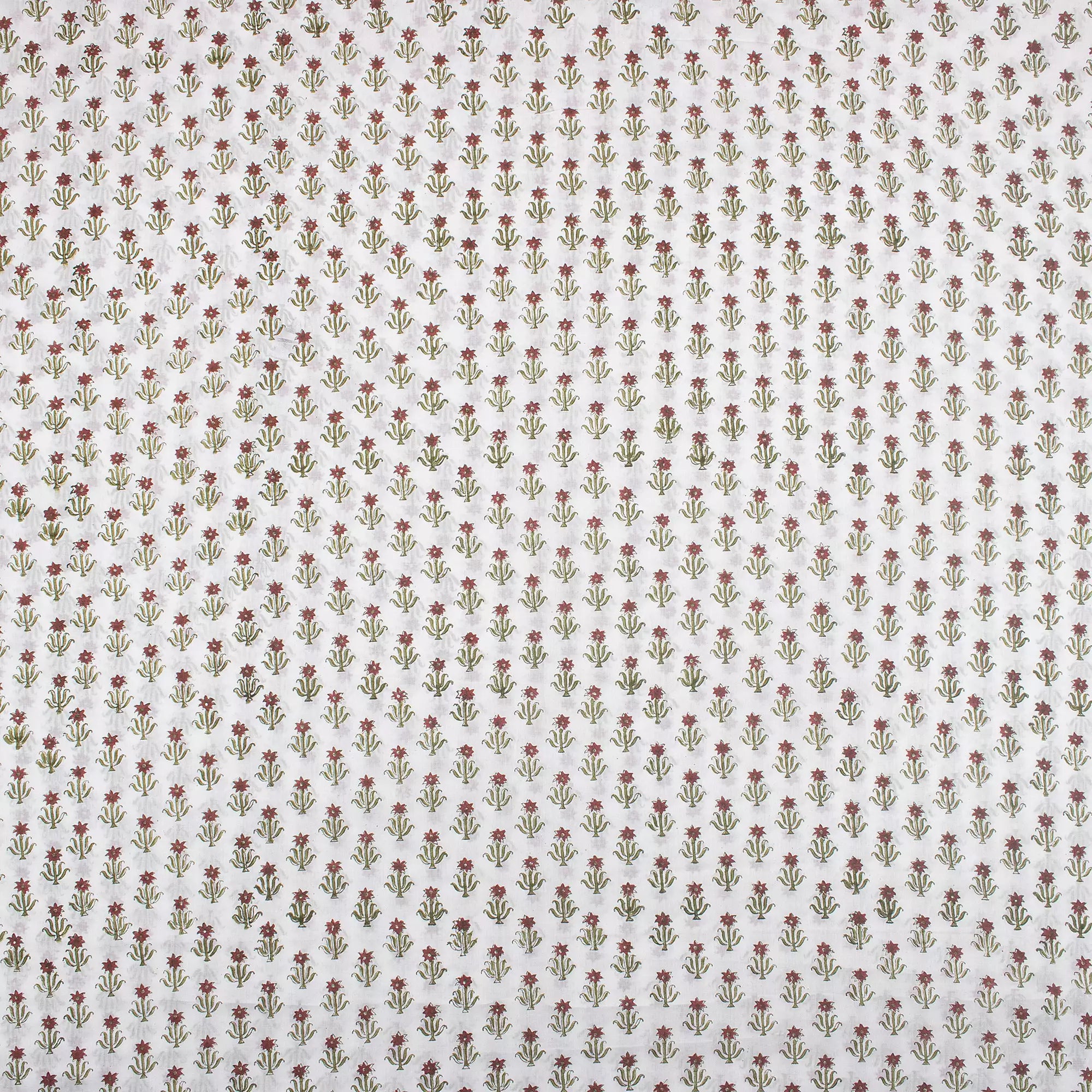 Indian Floral Handmade Printed Pure Cotton Fabric