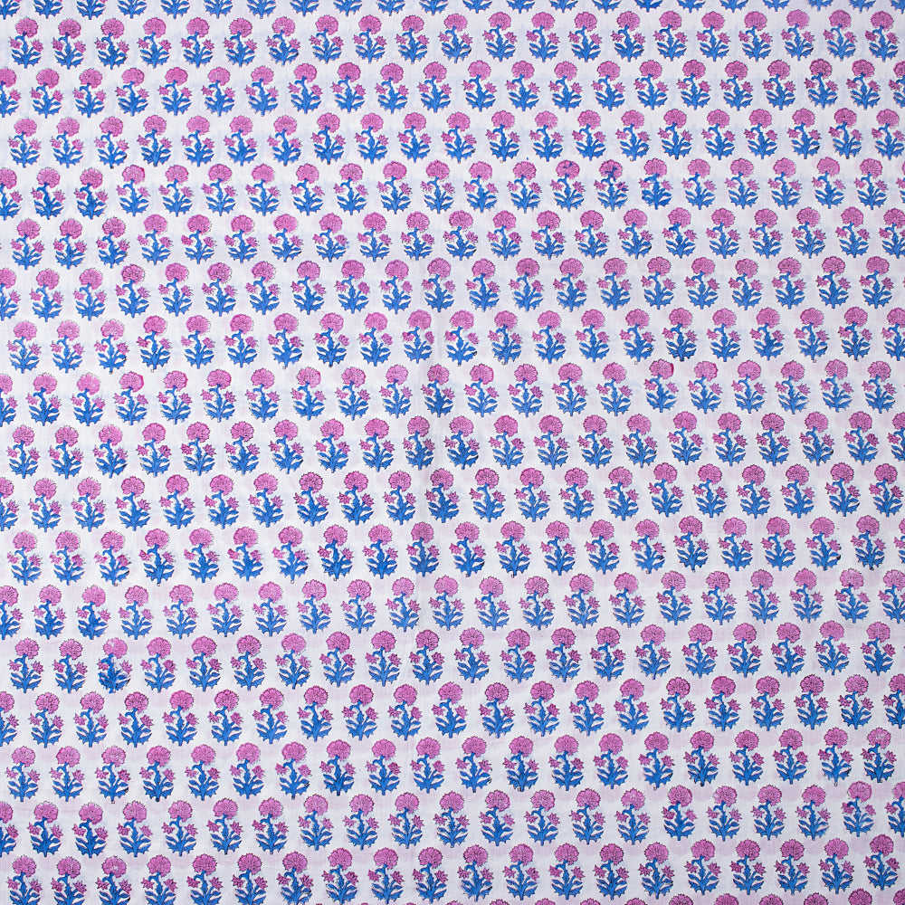 Pink Floral Design Jaipur Cotton Fabric