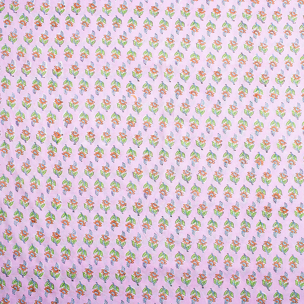 Floral Hand Dyed Natural Printed Soft Cotton Fabric