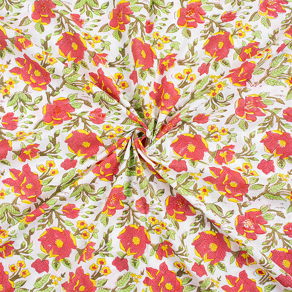 red floral tie and dye fabric