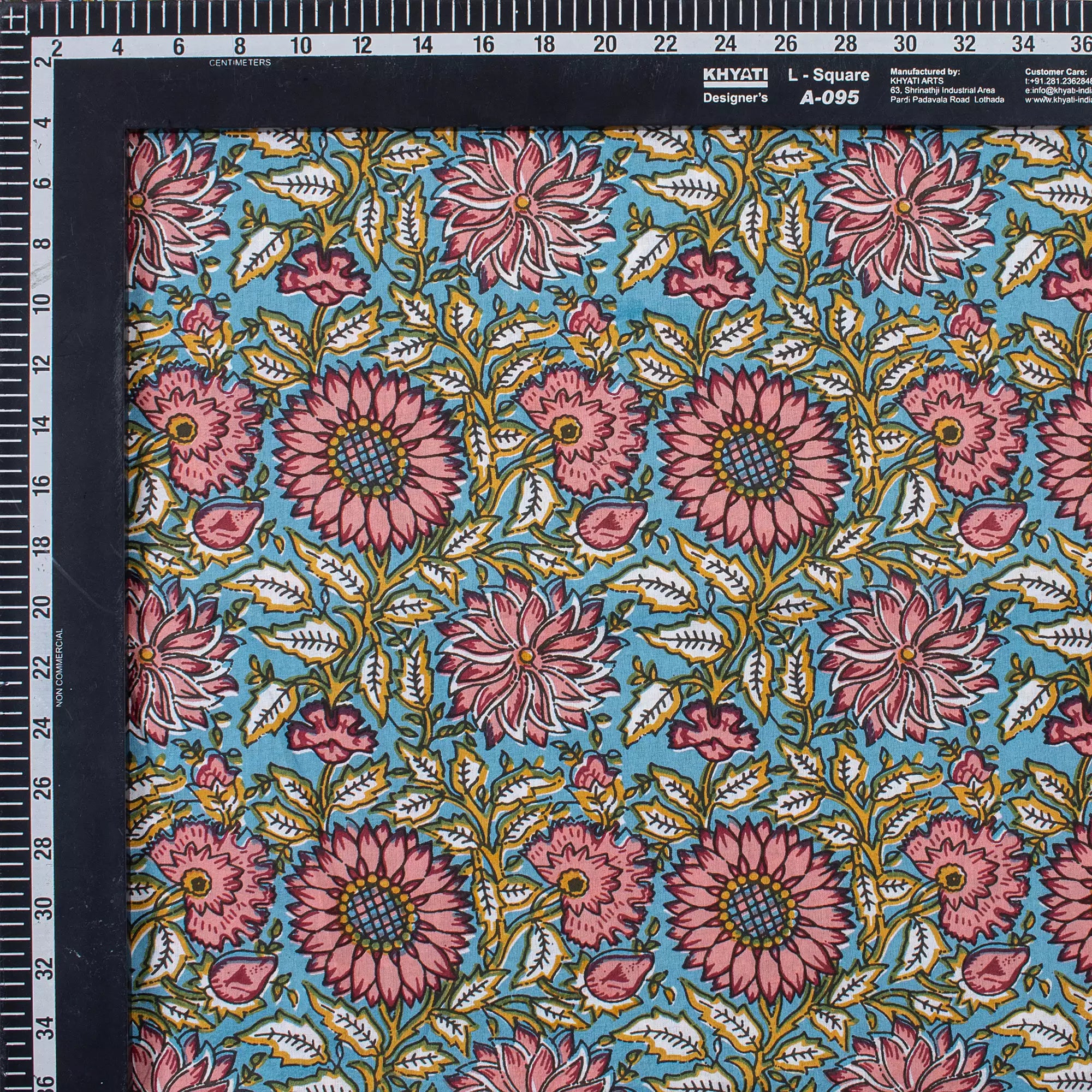 Online Sunflower Pure Cotton Hand Block Print Fabric