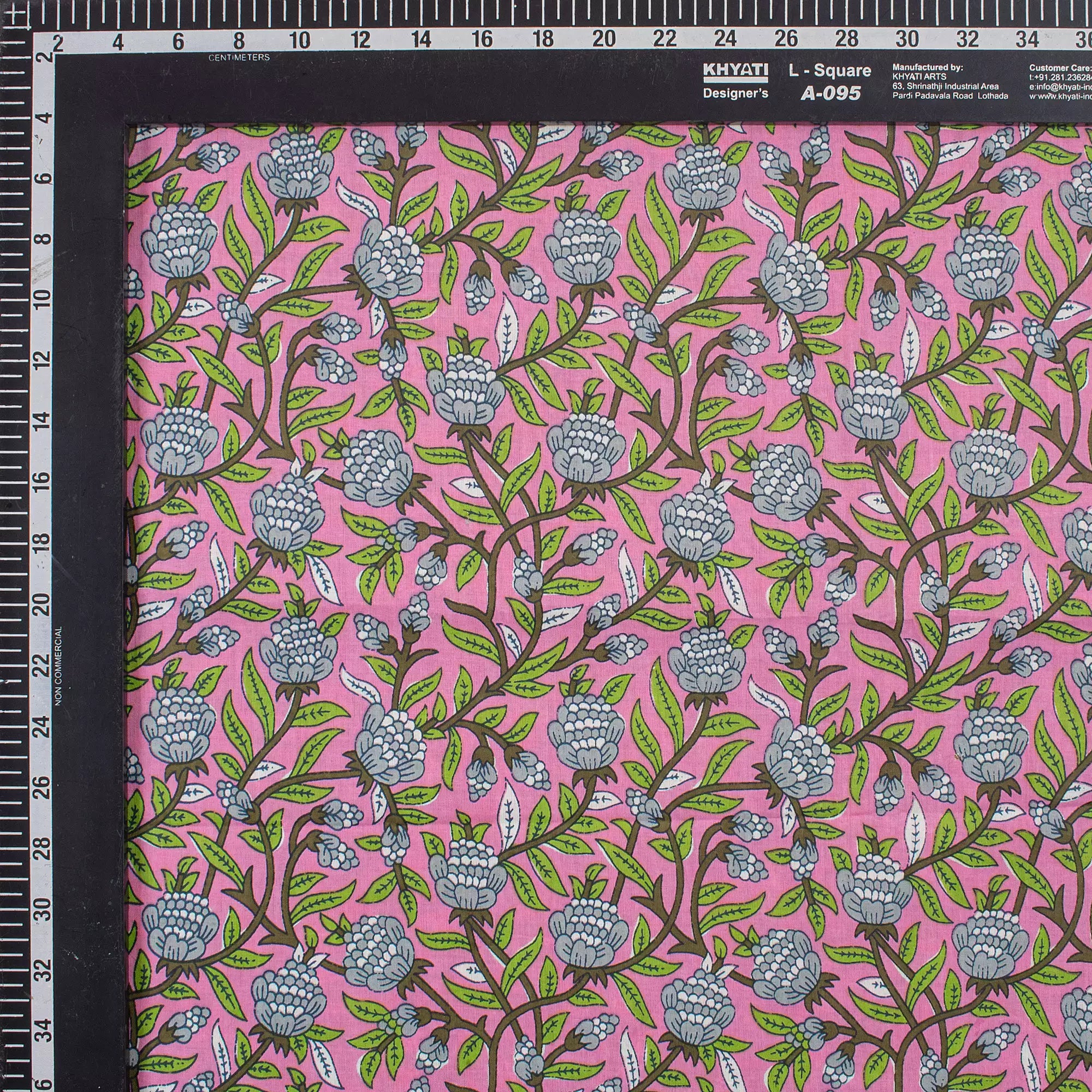 Multicolor Hand Block Printed Fabric for Kurta-Kurti