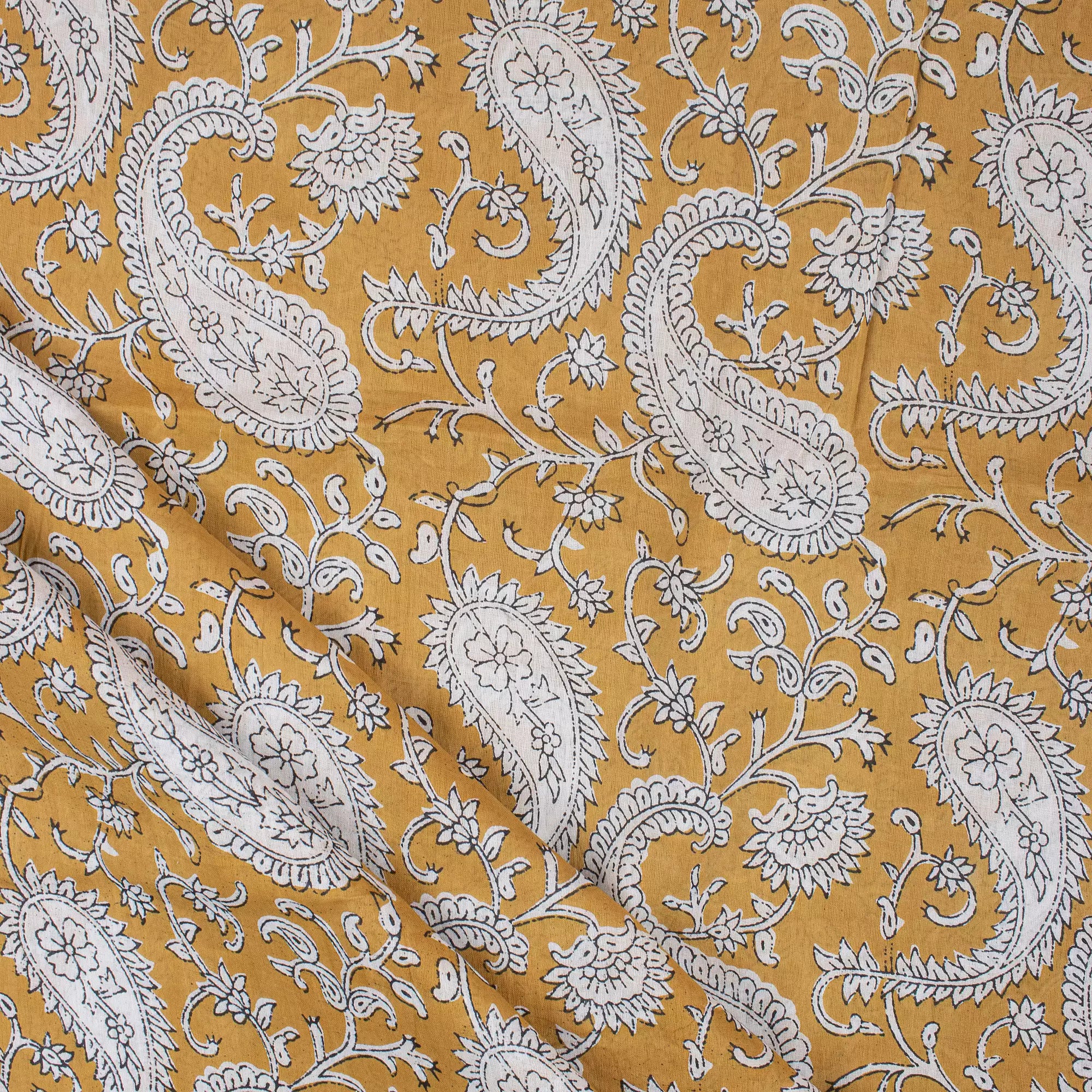 Paisley Hand Block Print Fabric for Dress Online