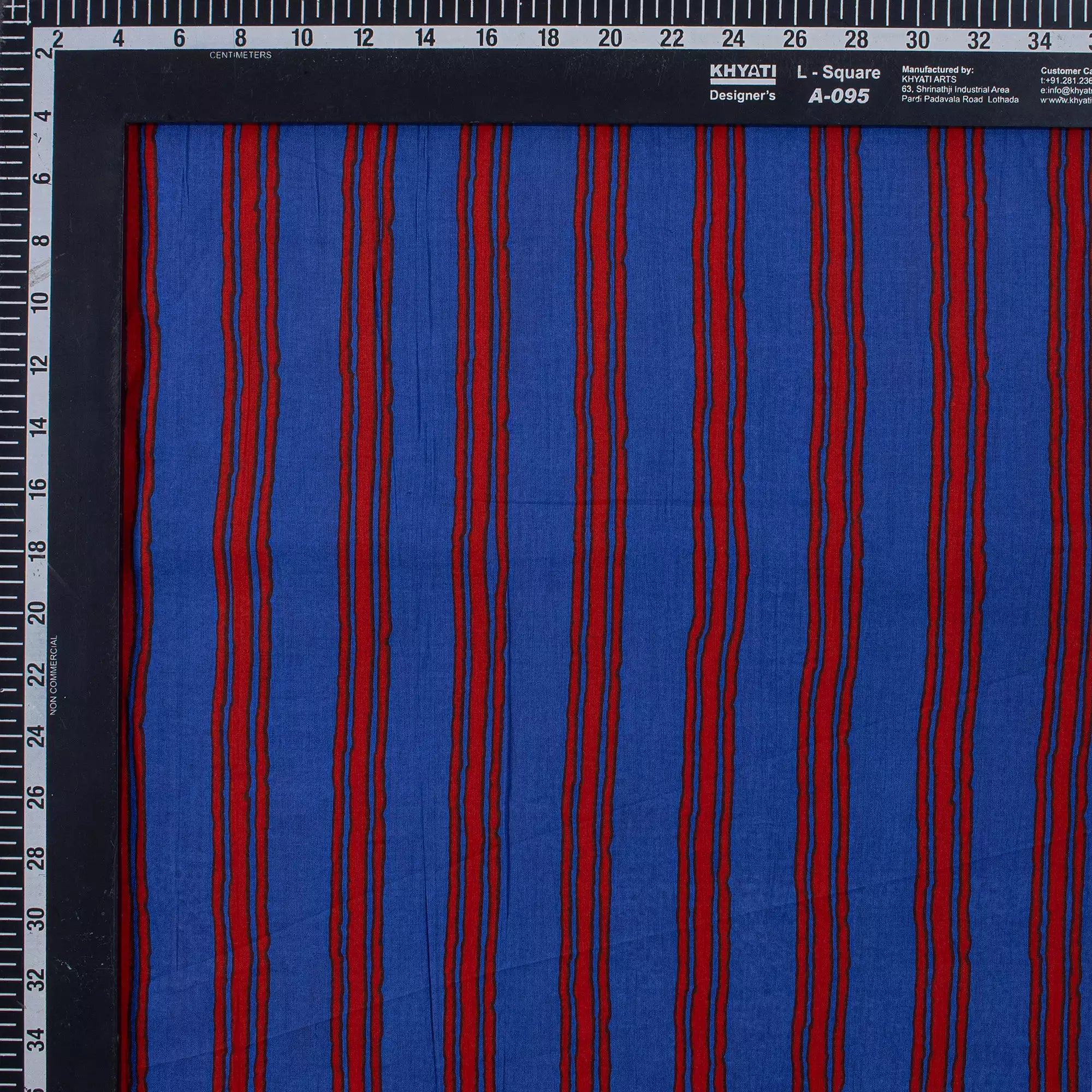 Decorative Red Stripe Hand Block Printed Fabric