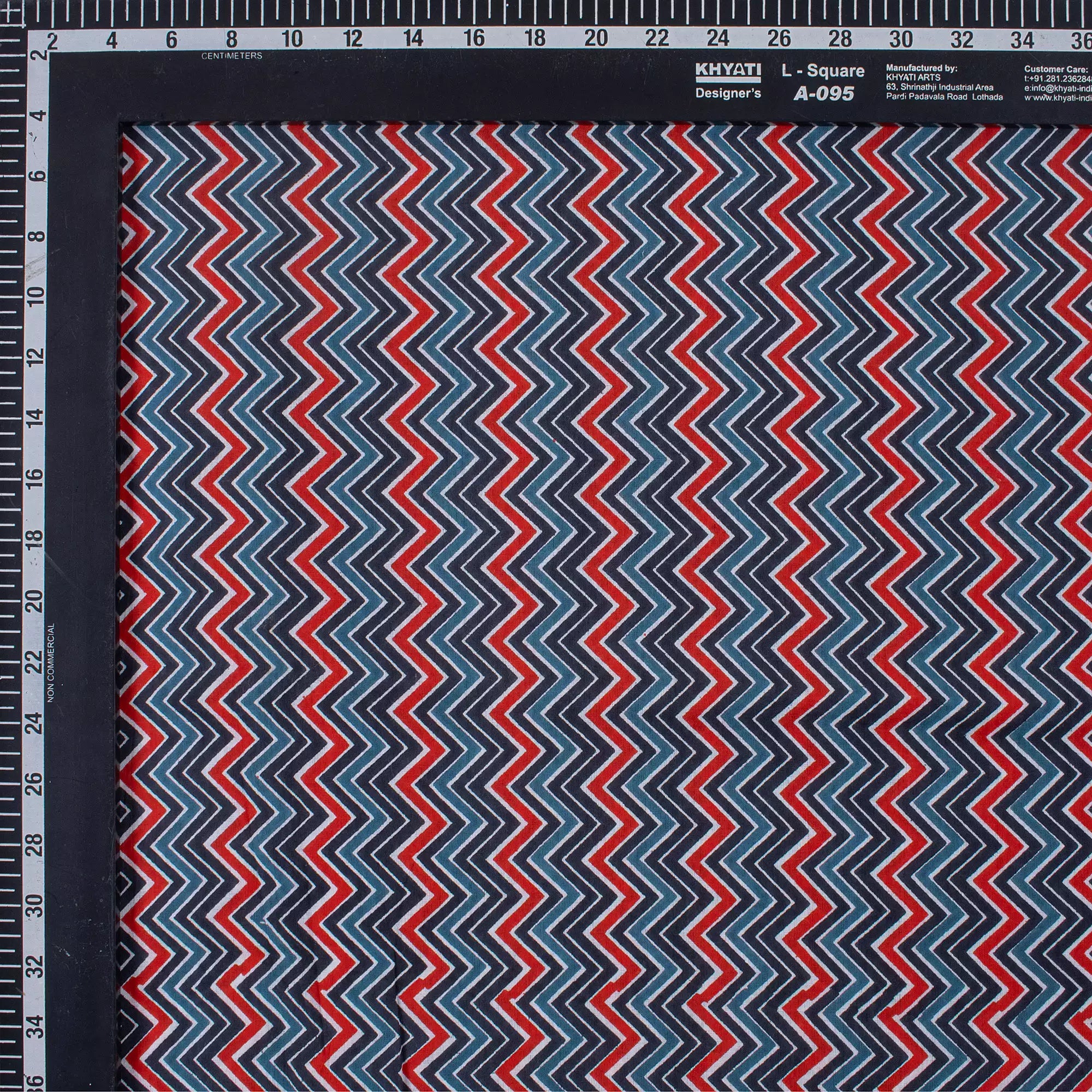 Premium Zig Zag Hand Block Printed Fabric for Clothing