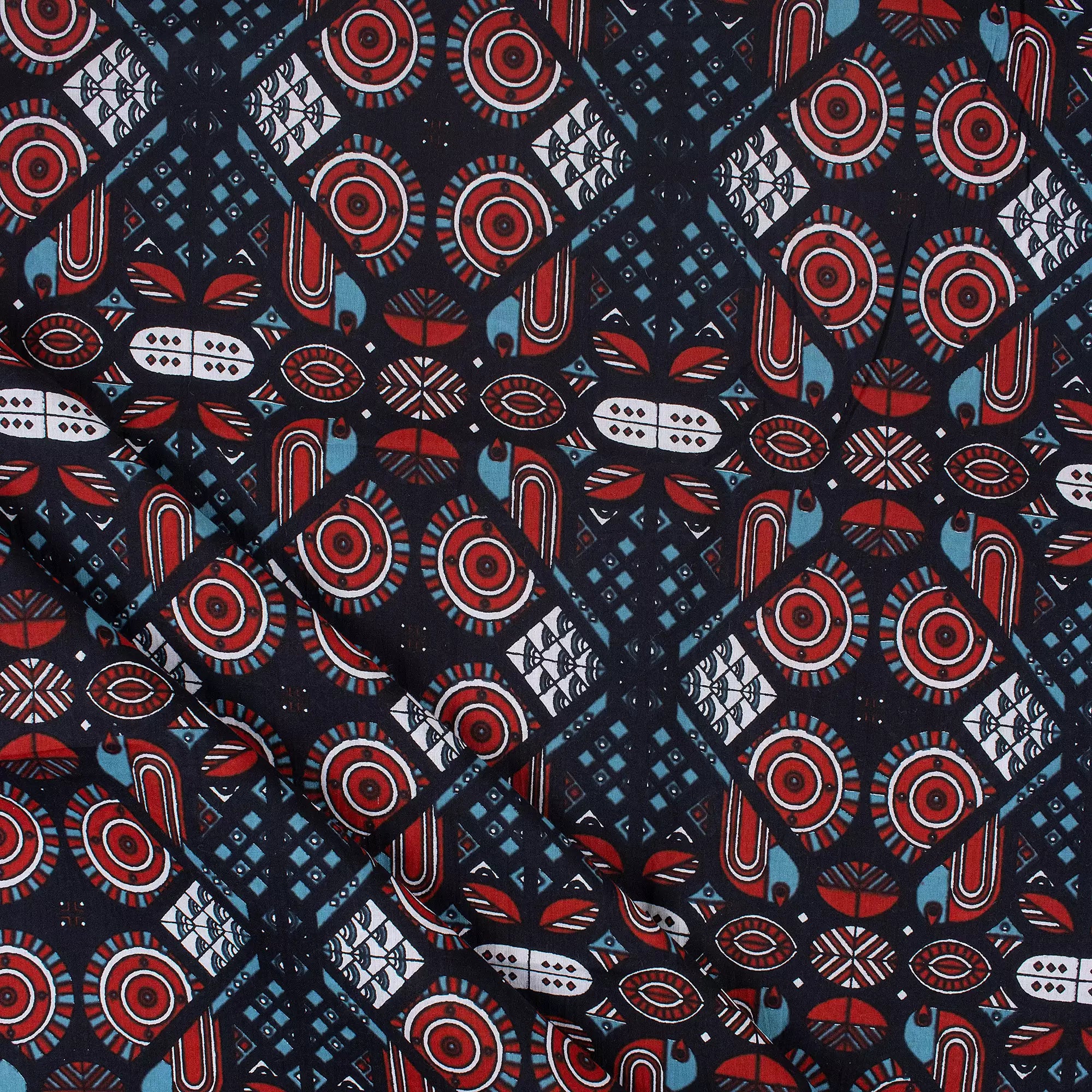 Geometric Hand Block Printed Fabric Online