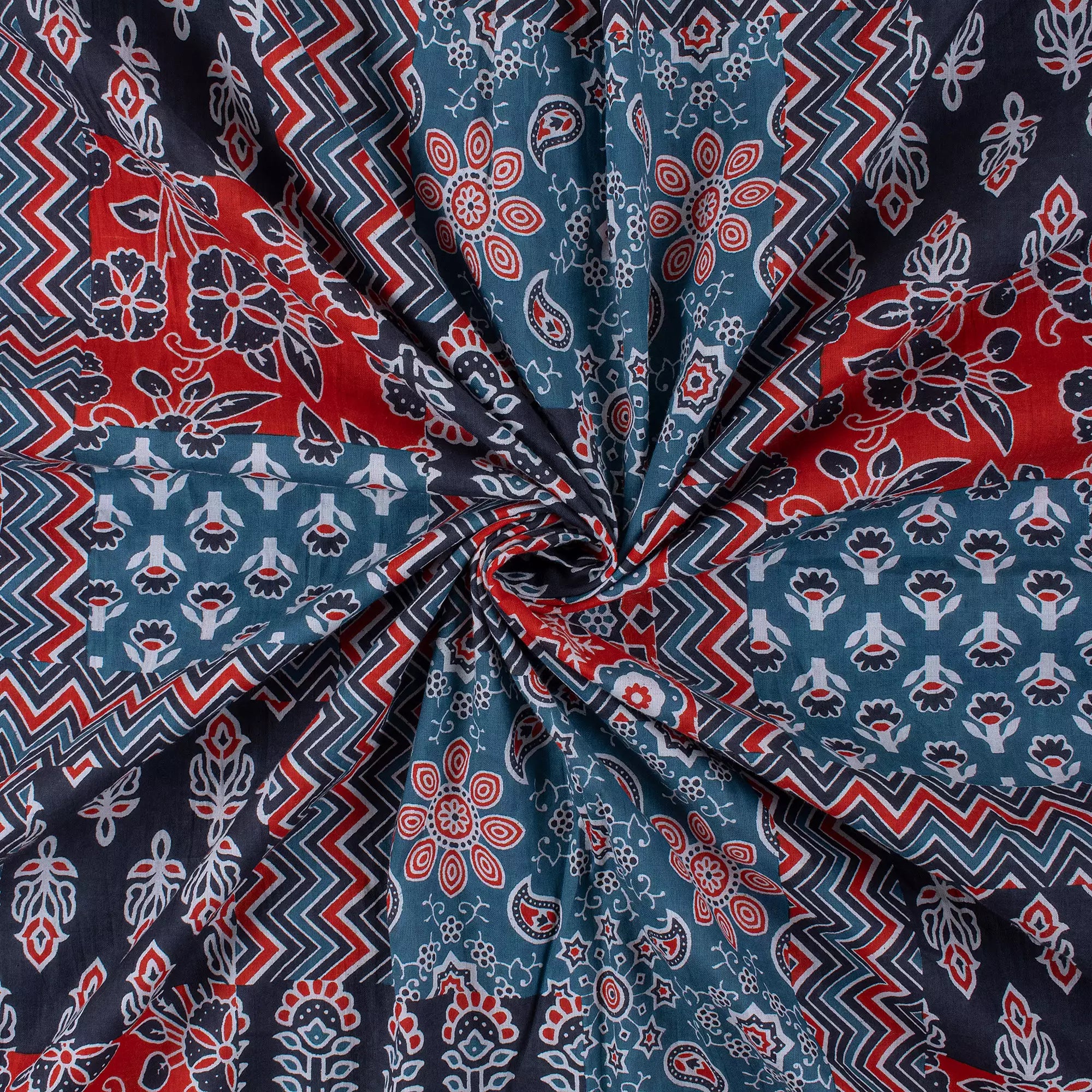 Patchwork Hand Block Printed Cotton Fabric