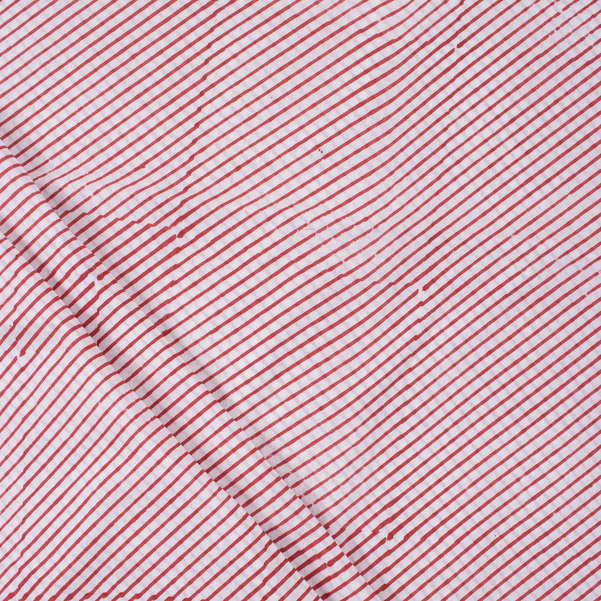 Best Indian Red Stripe Hand Block Printed for Clothing