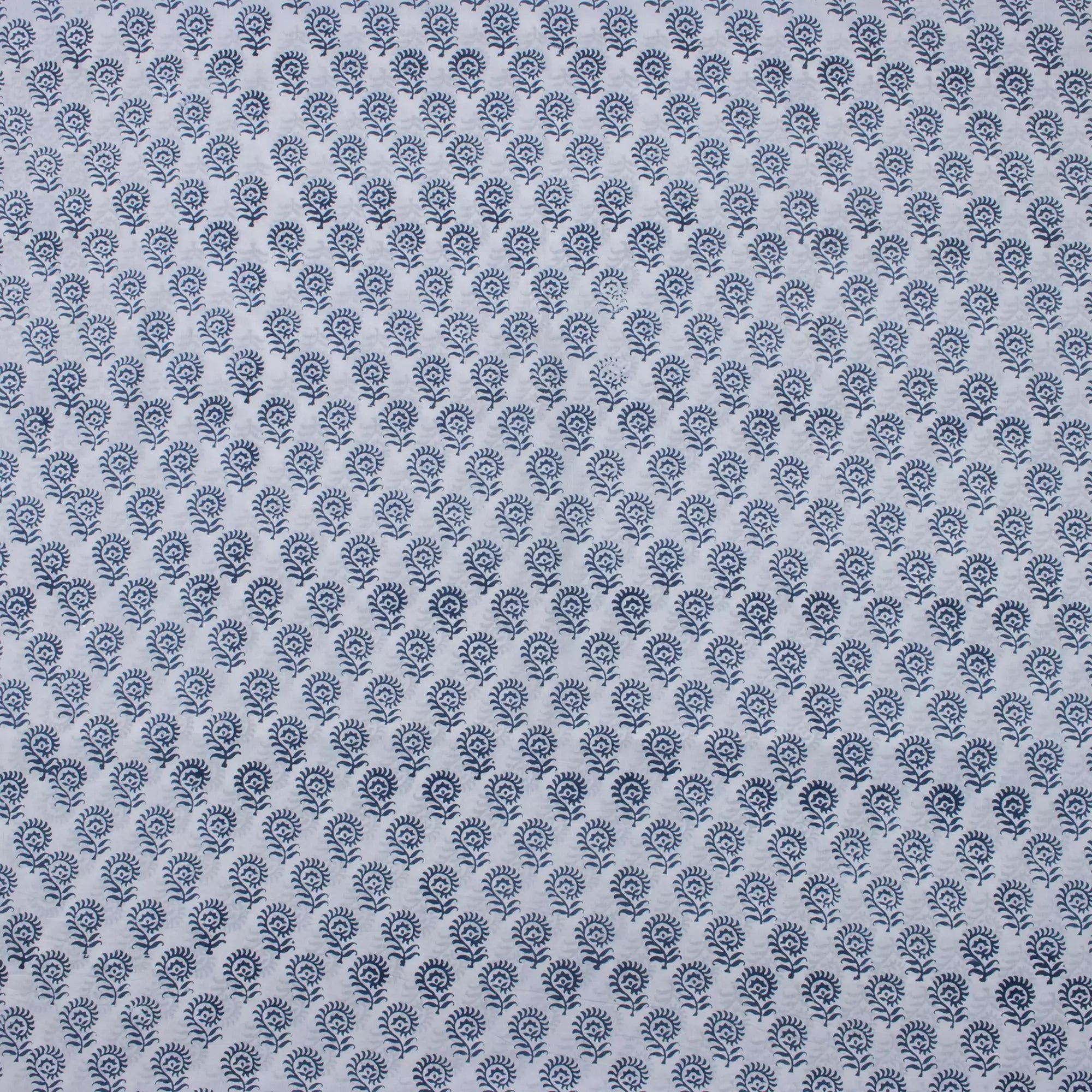 Blue Floral Hand Block Printed Cotton for Dress