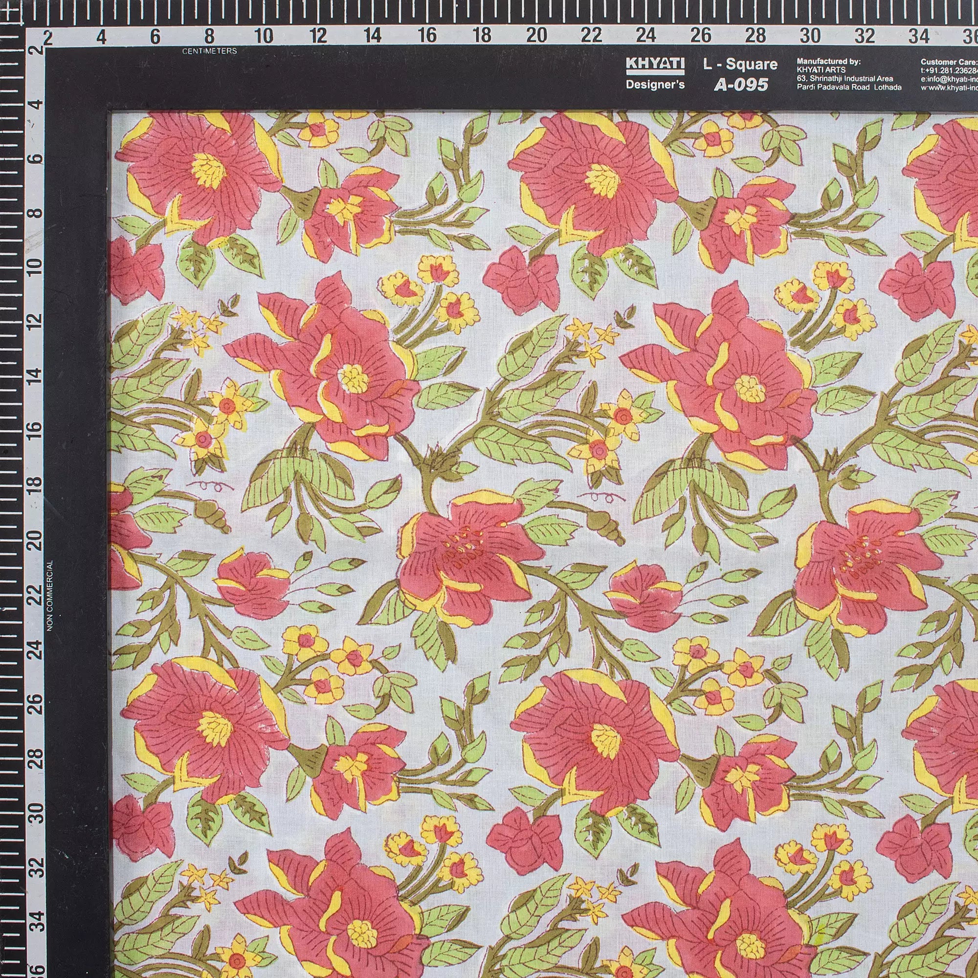 Multicolor Floral Hand Block Printed Fabric for Women