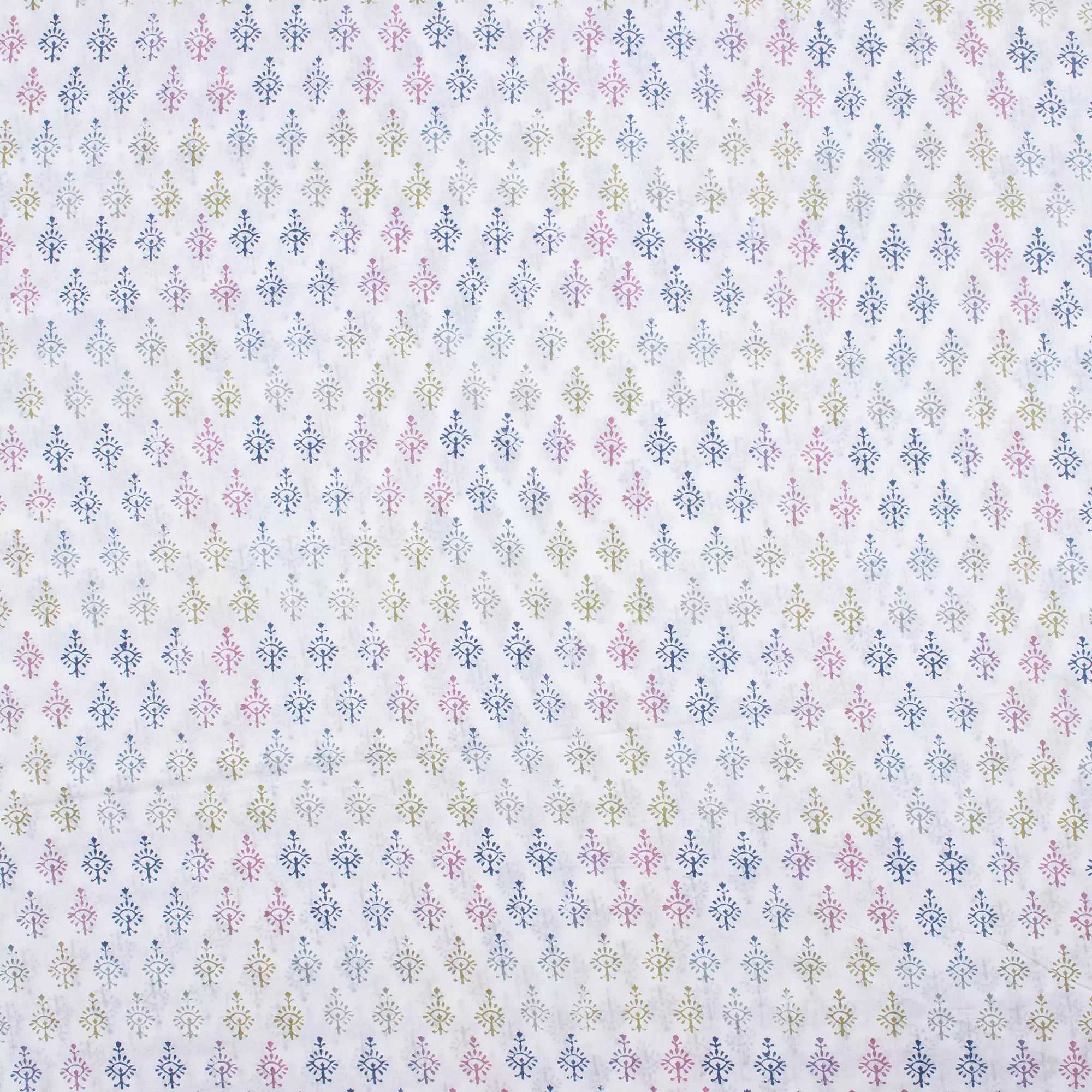 Multicolor Hand Block Booty Print Fabric