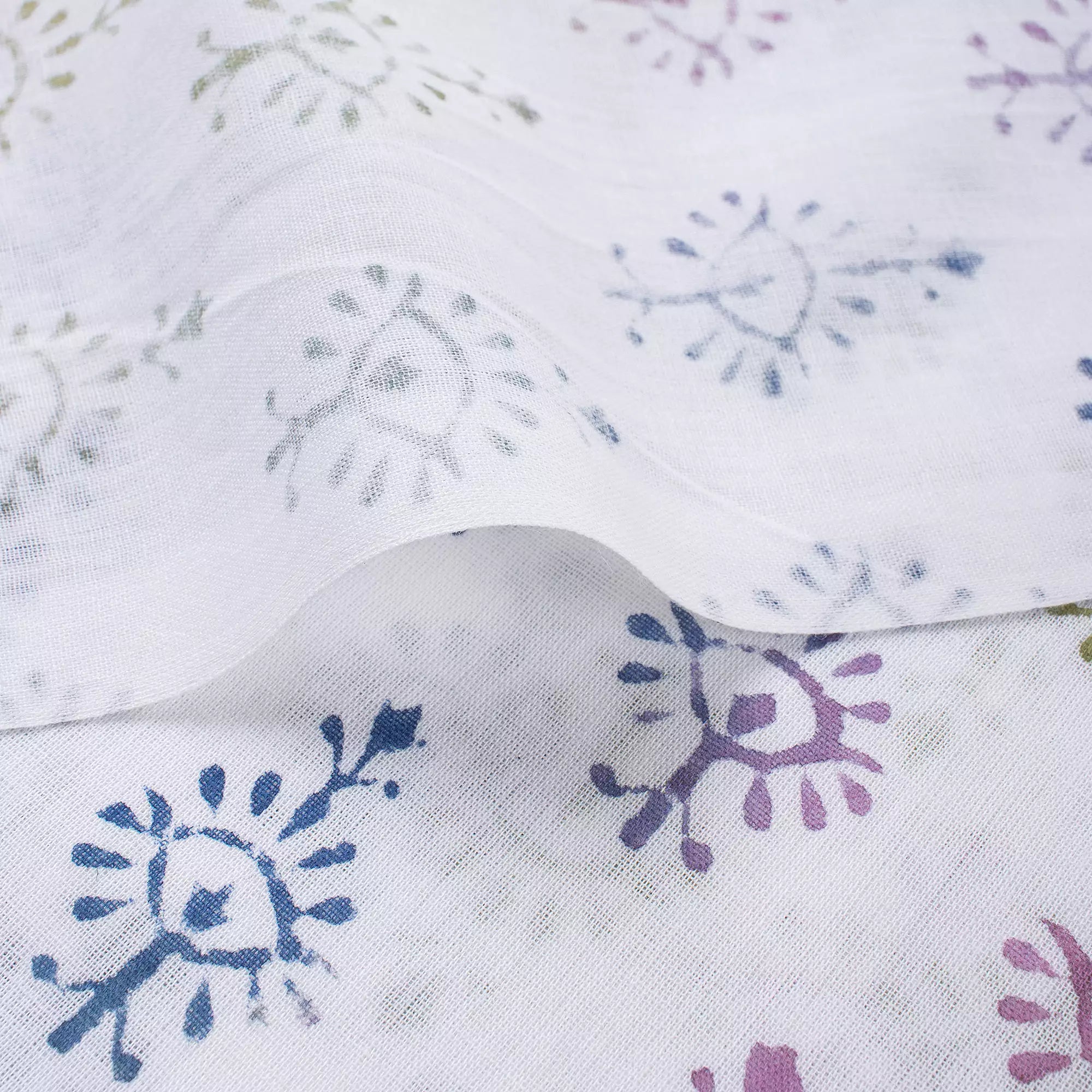 Multicolor Hand Block Booty Print Fabric