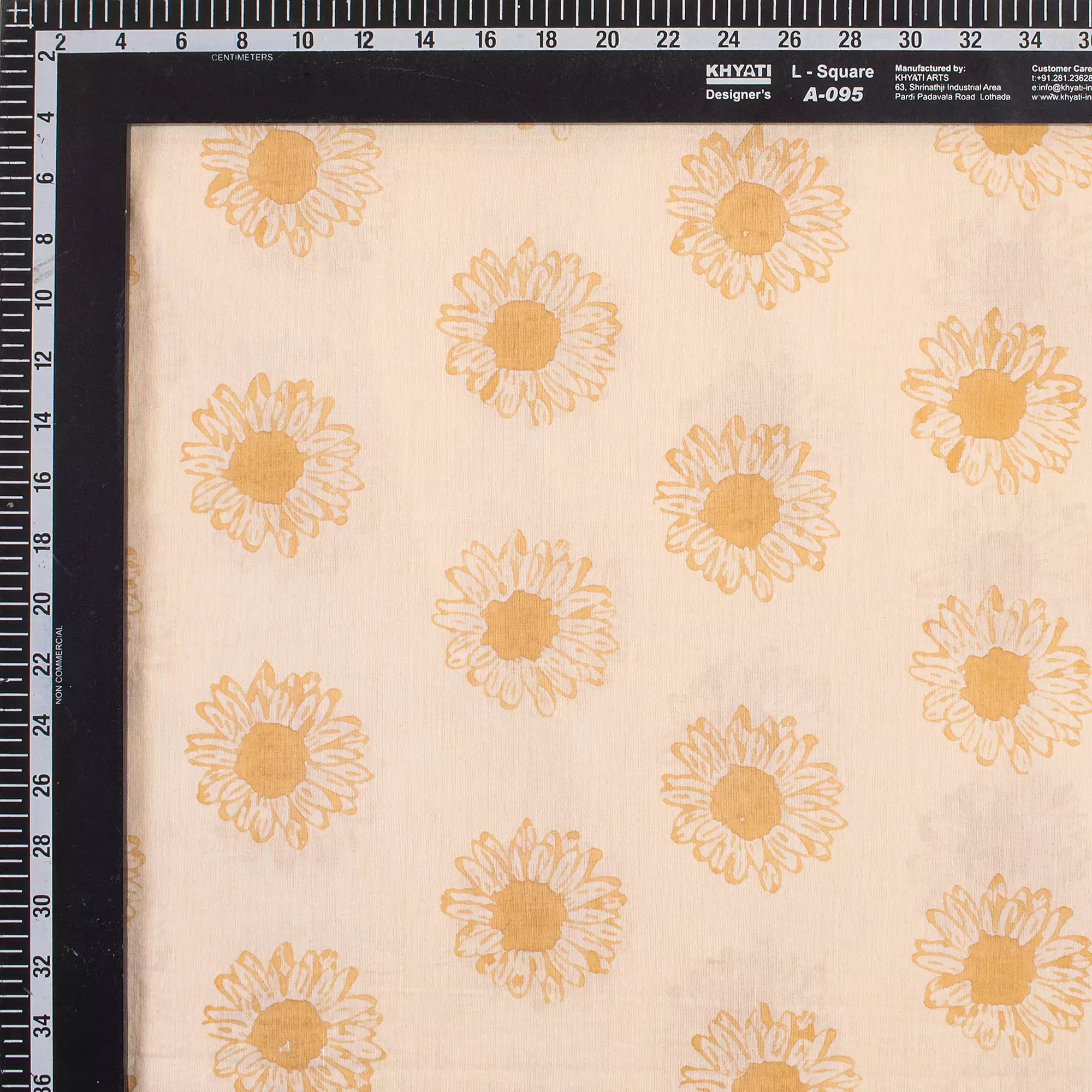 Sunflower Cotton Hand Block Printed Fabric Online