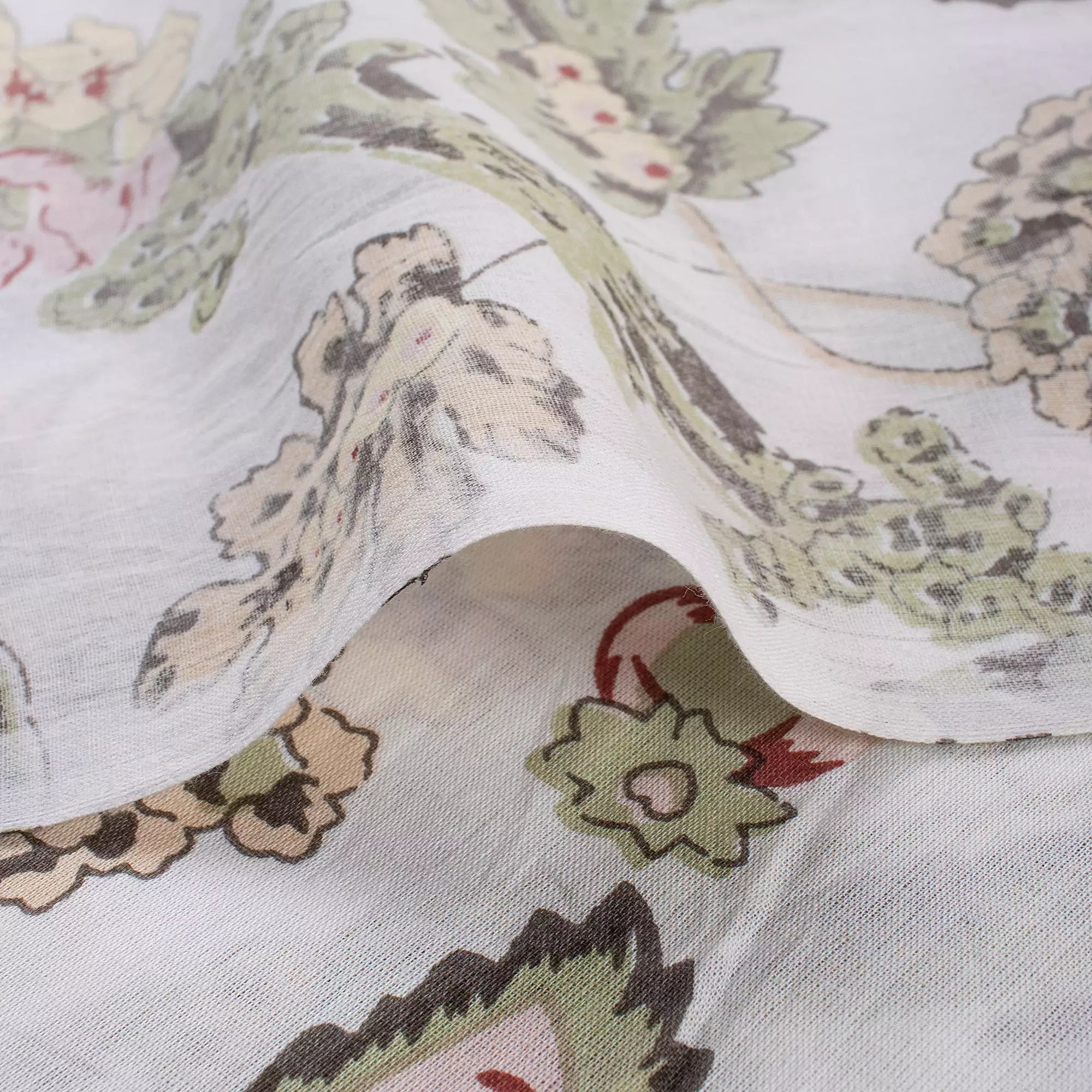 India Multi Floral Hand Block Printed Fabric Online