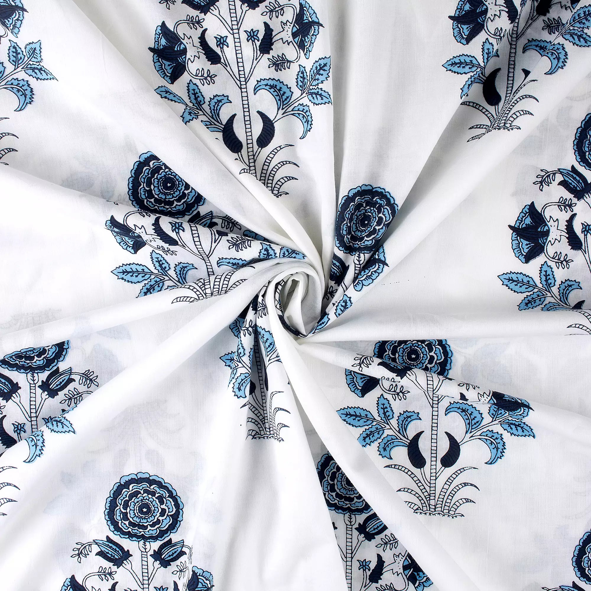 Organic Cotton Hand Block Printed Fabric