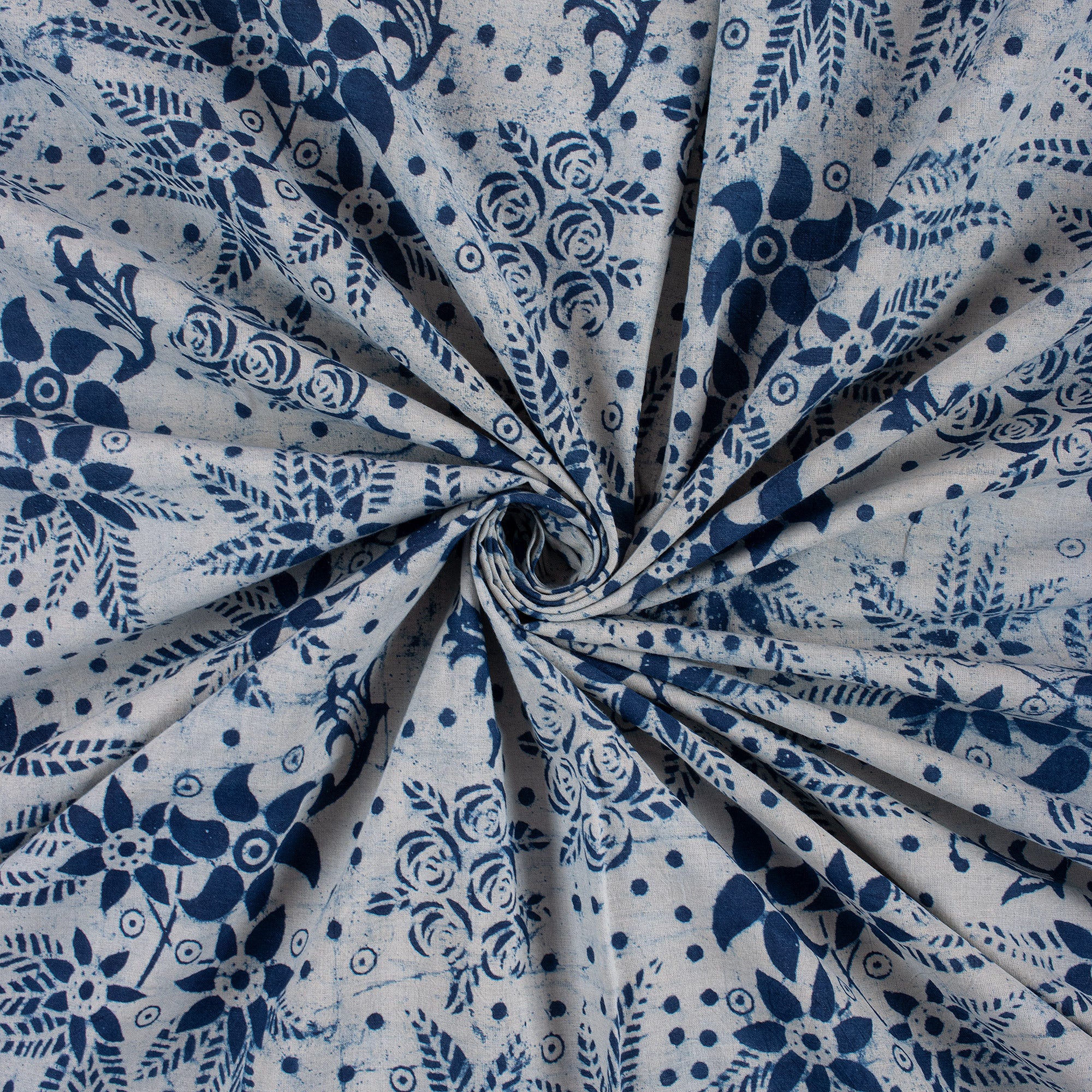 Premium Quality Indigo Blue Hand Block Printed Fabric