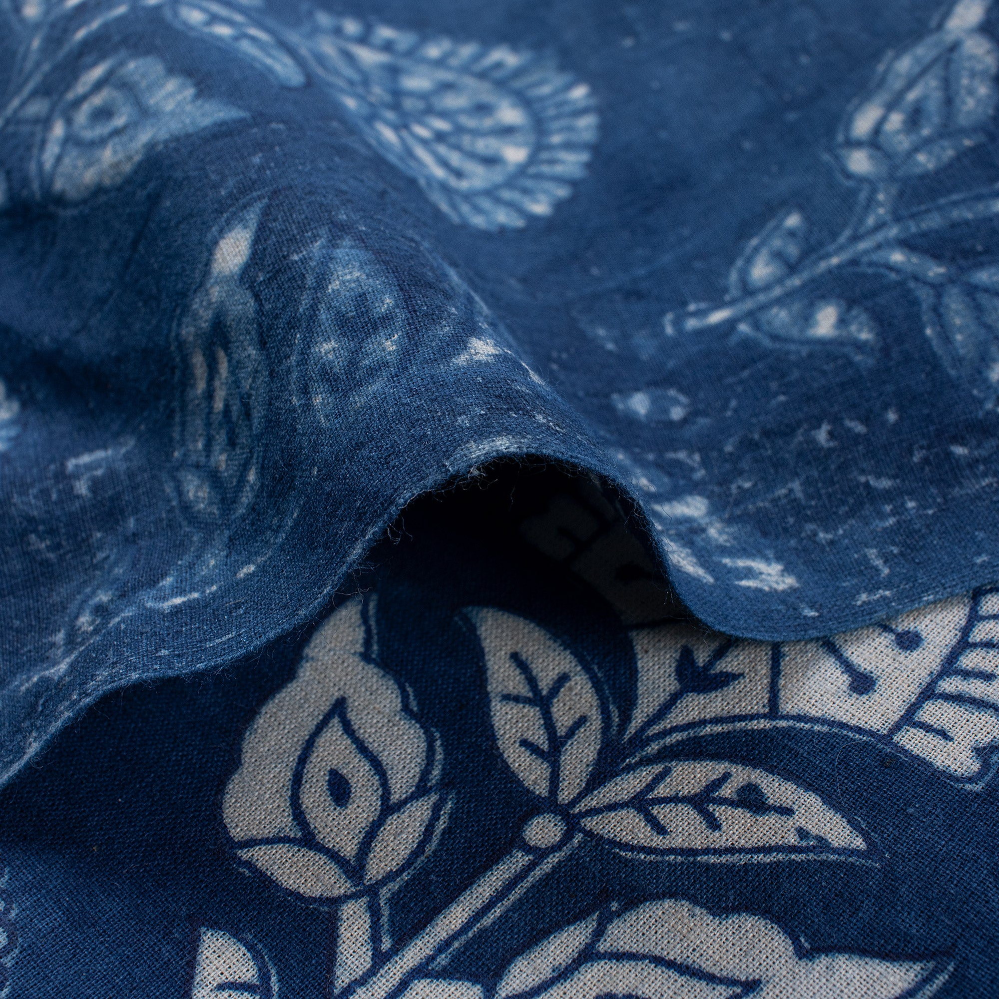 Handmade Indigo Blue Pure Cotton Fabric