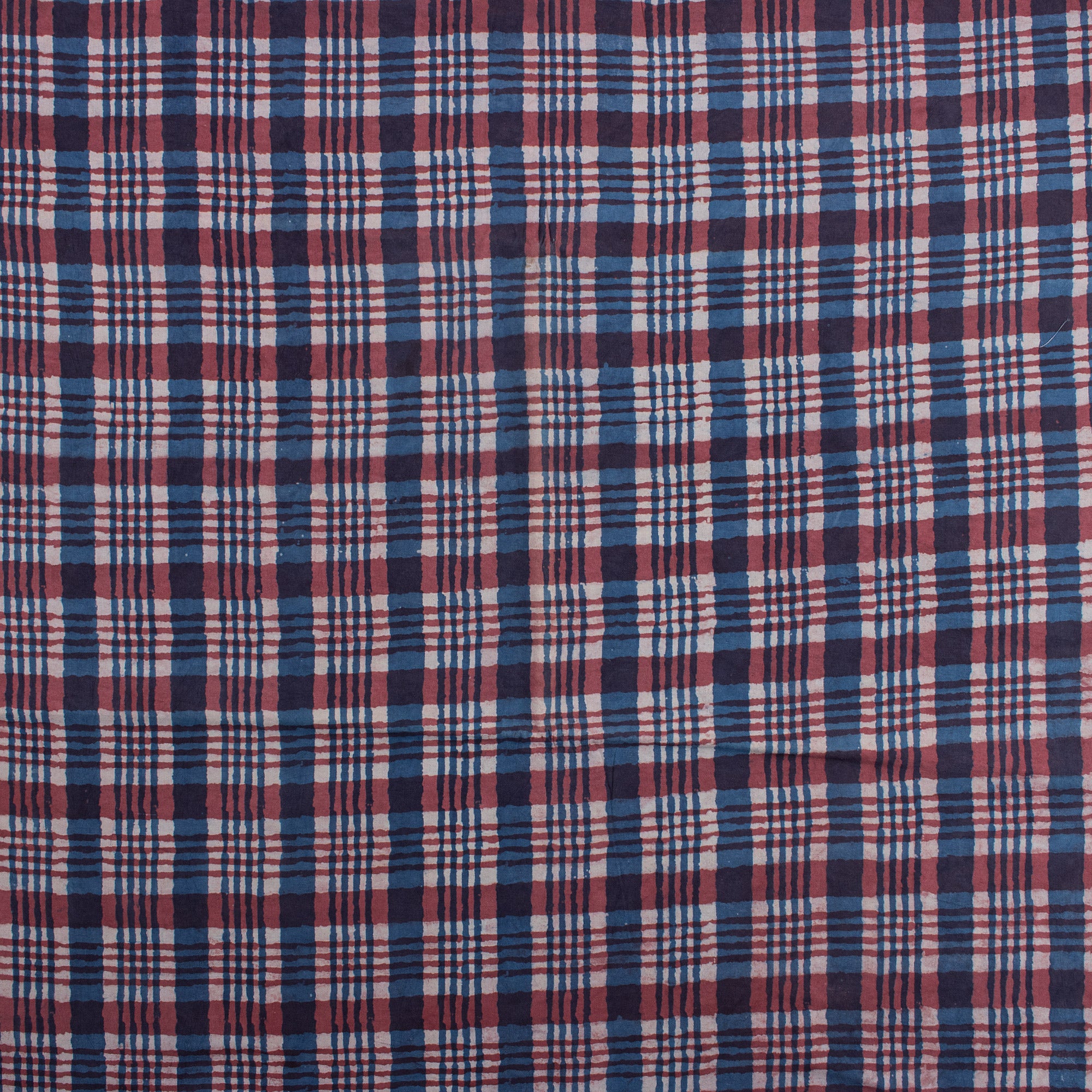 Multicolor Check Block Print Fabric for Dress