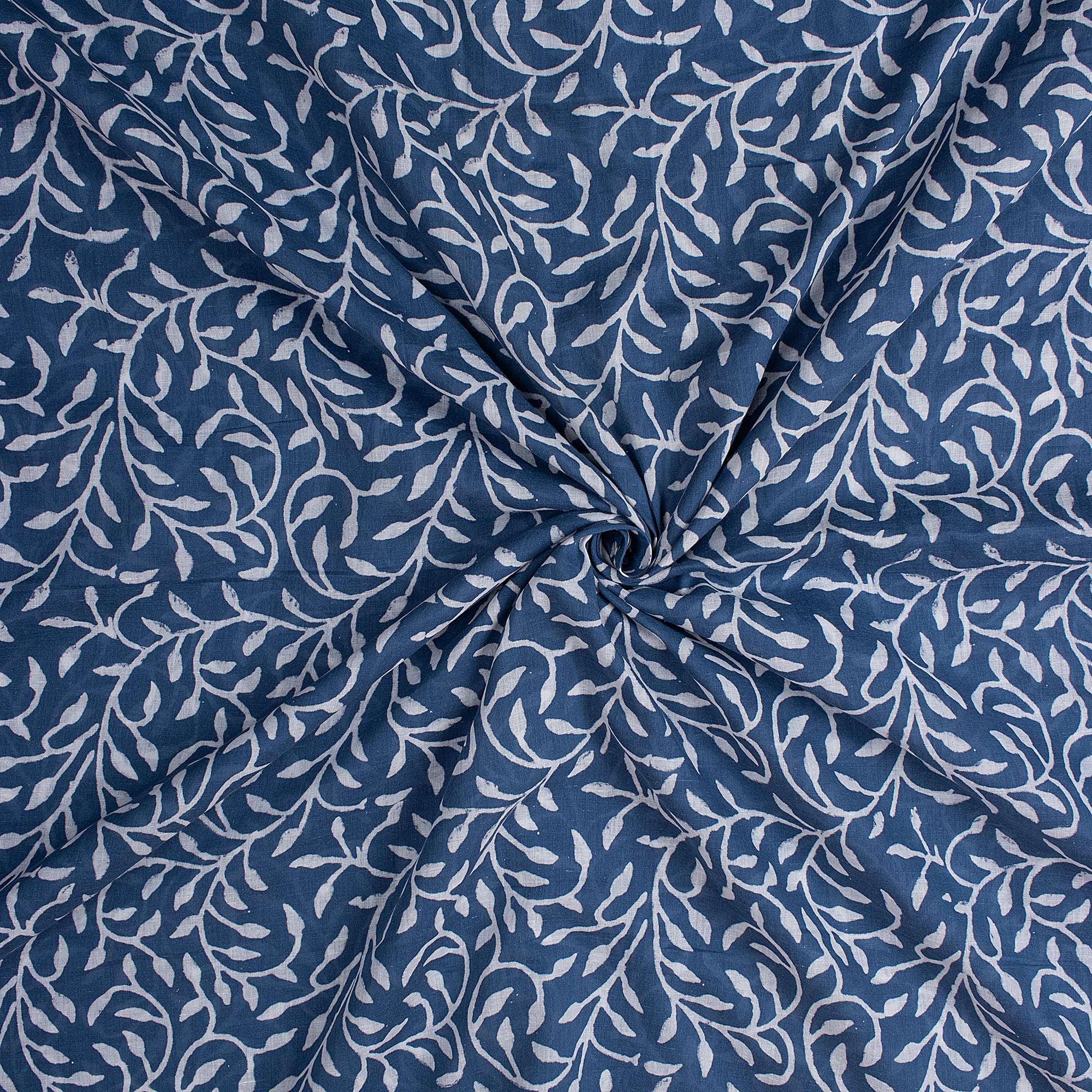 Stunning Indigo Blue Pure Cotton Hand Block Print Fabric