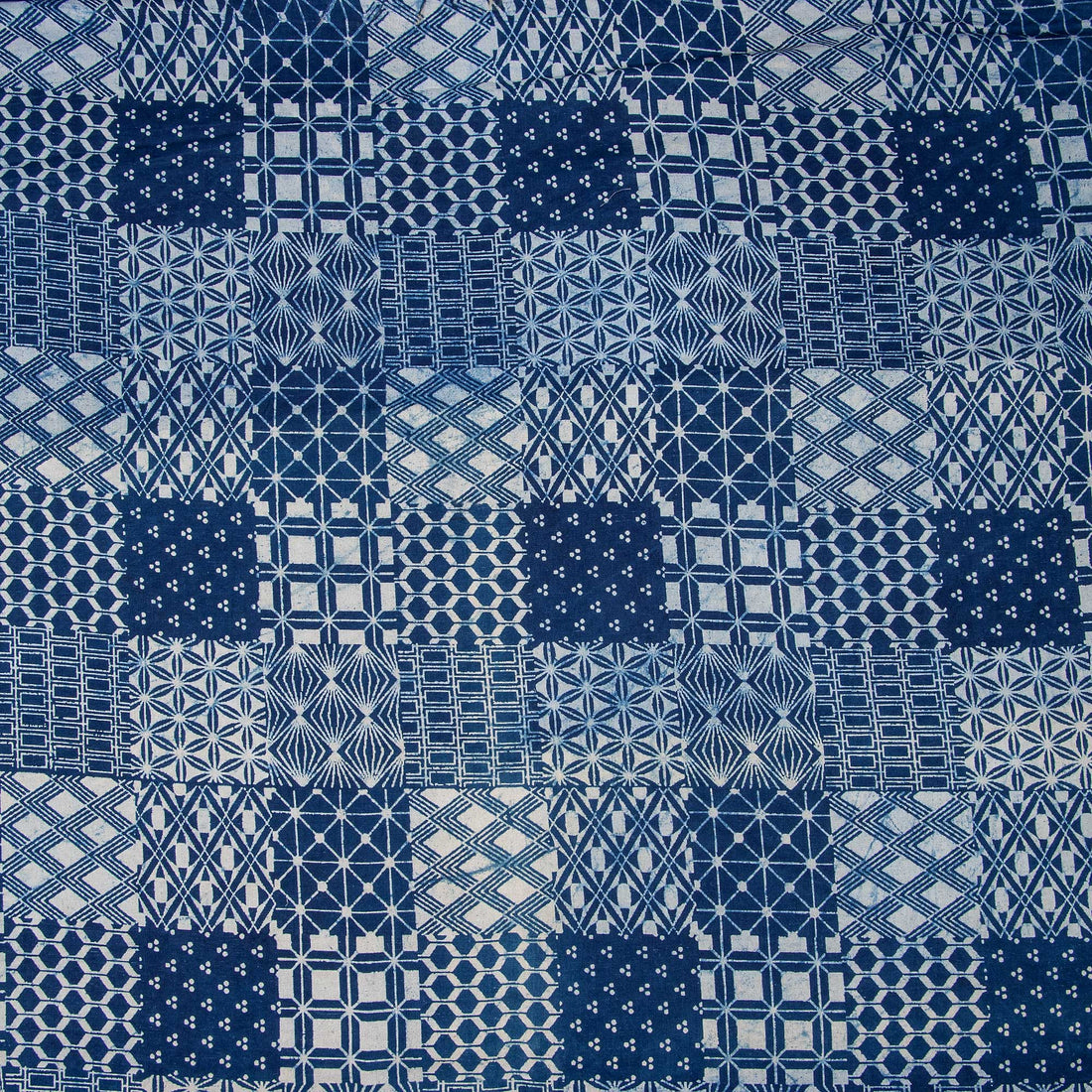 Square Printed Indigo Cotton Fabric Online