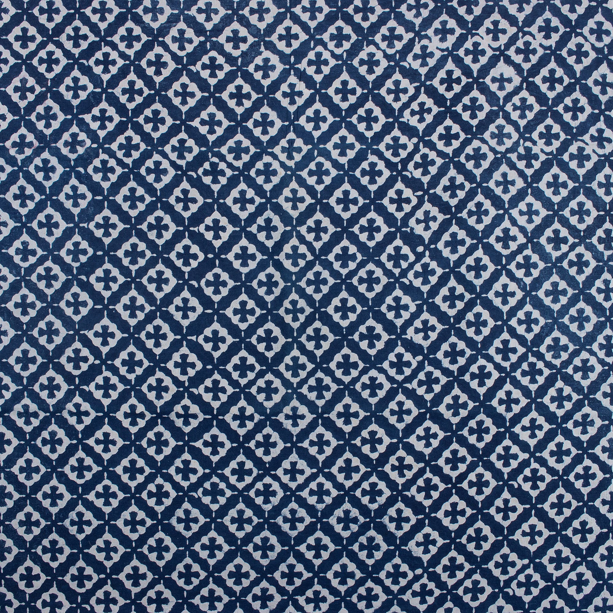 Handmade Blue Floral Printed Indigo Fabric Online in India