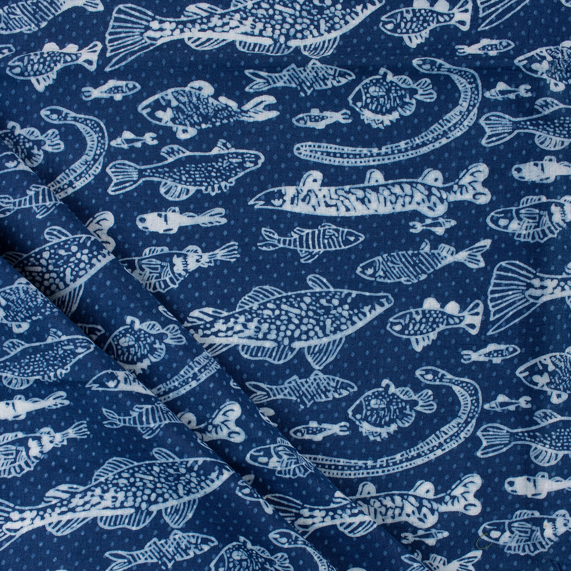 Unique Indigo Blue Block Print Fabric