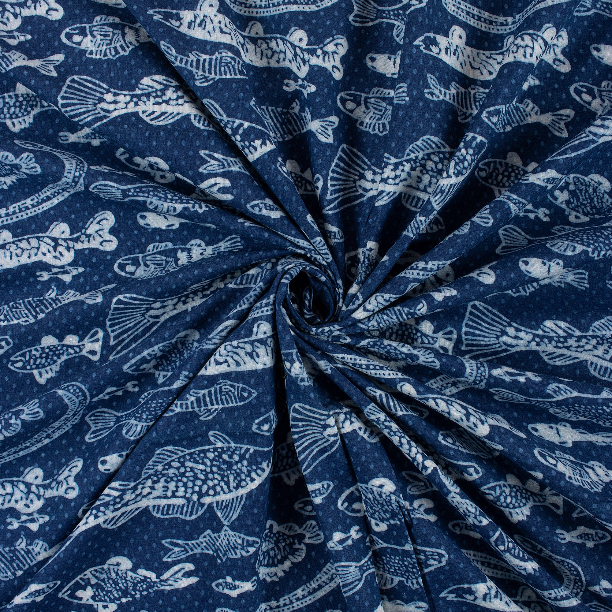Unique Indigo Blue Block Print Fabric