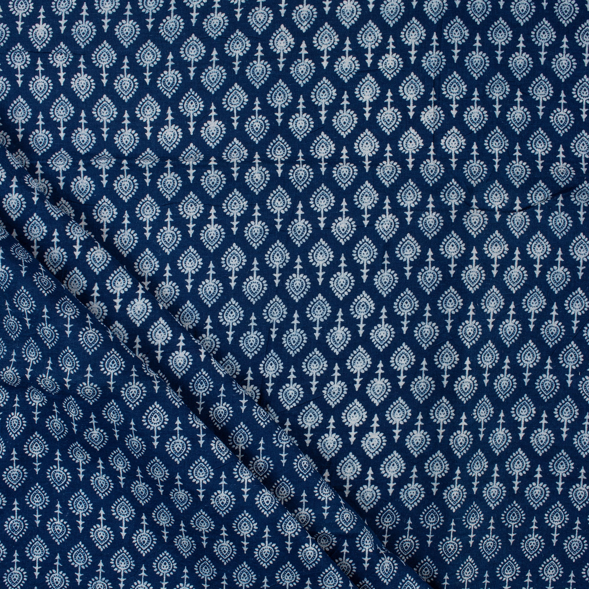 Decorative Indigo Blue Hand Block Print Fabric